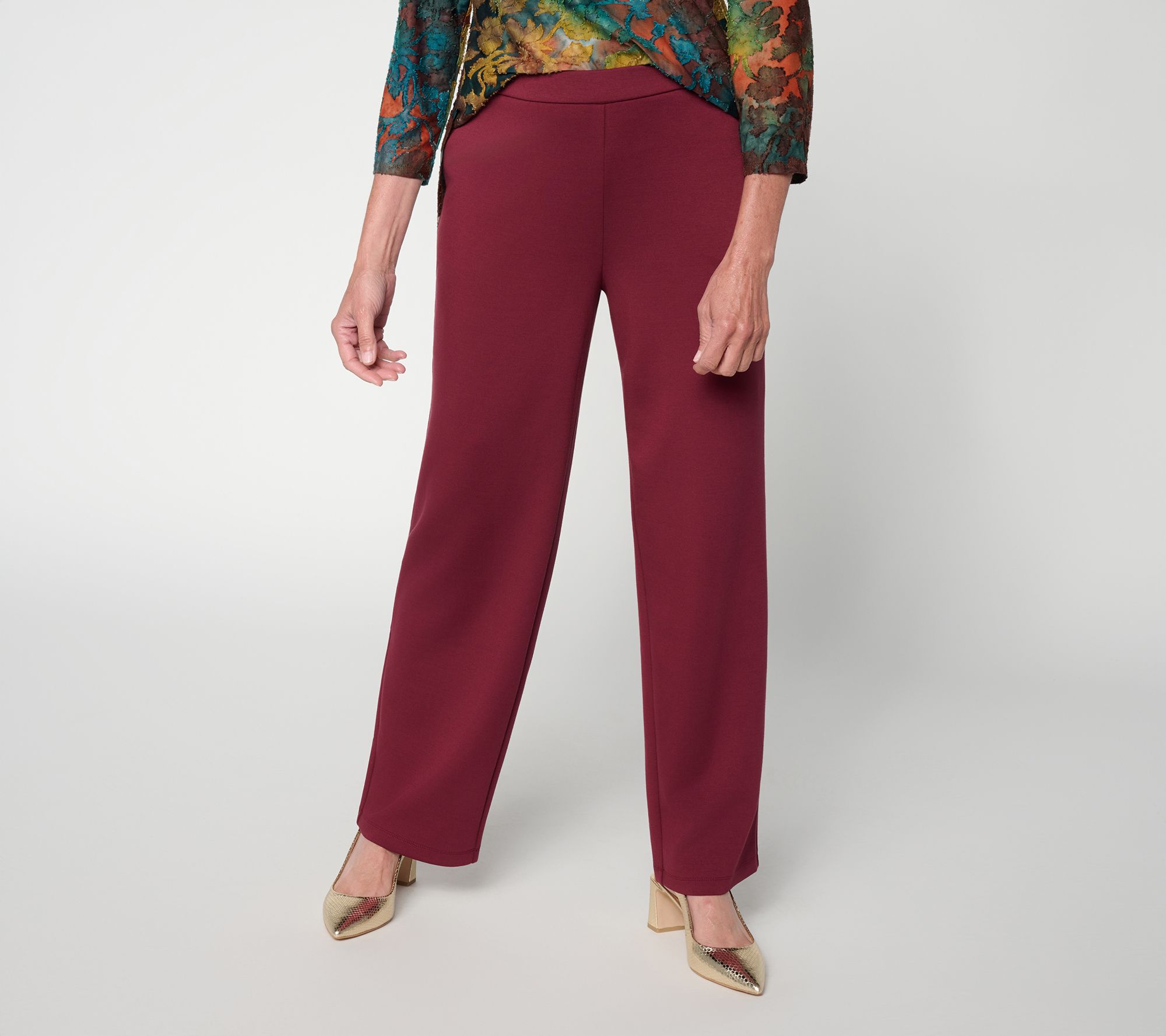 Susan Graver Weekend Serene Knit Wide Leg Pull-On Pants