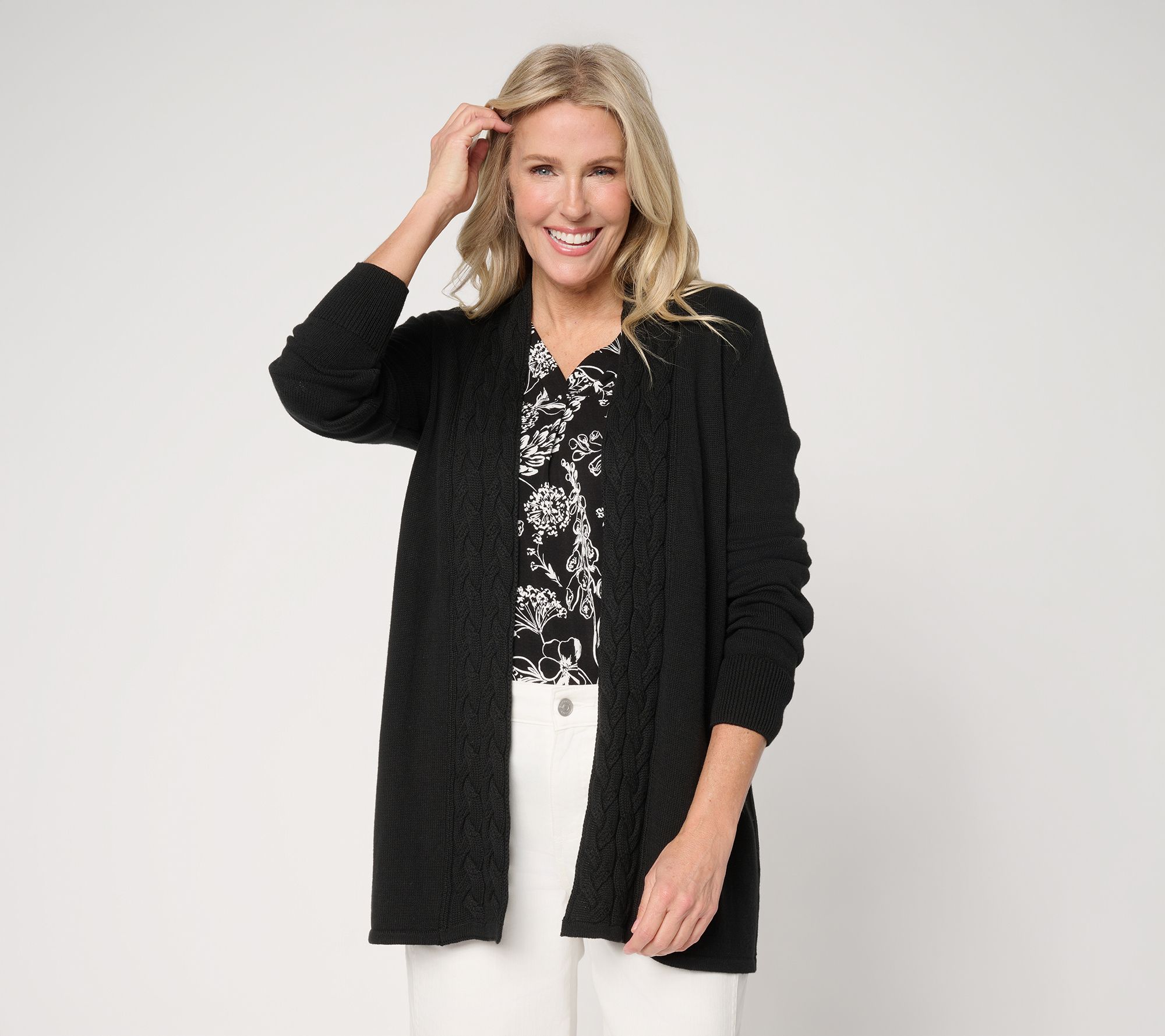 "As Is" Belle by Kim Gravel Braided Cable Cardigan