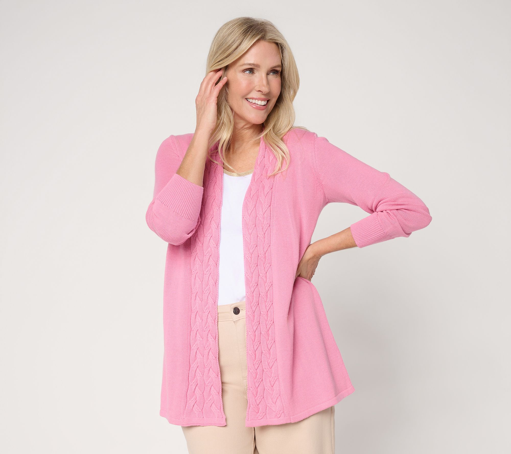 "As Is" Belle by Kim Gravel Braided Cable Cardigan