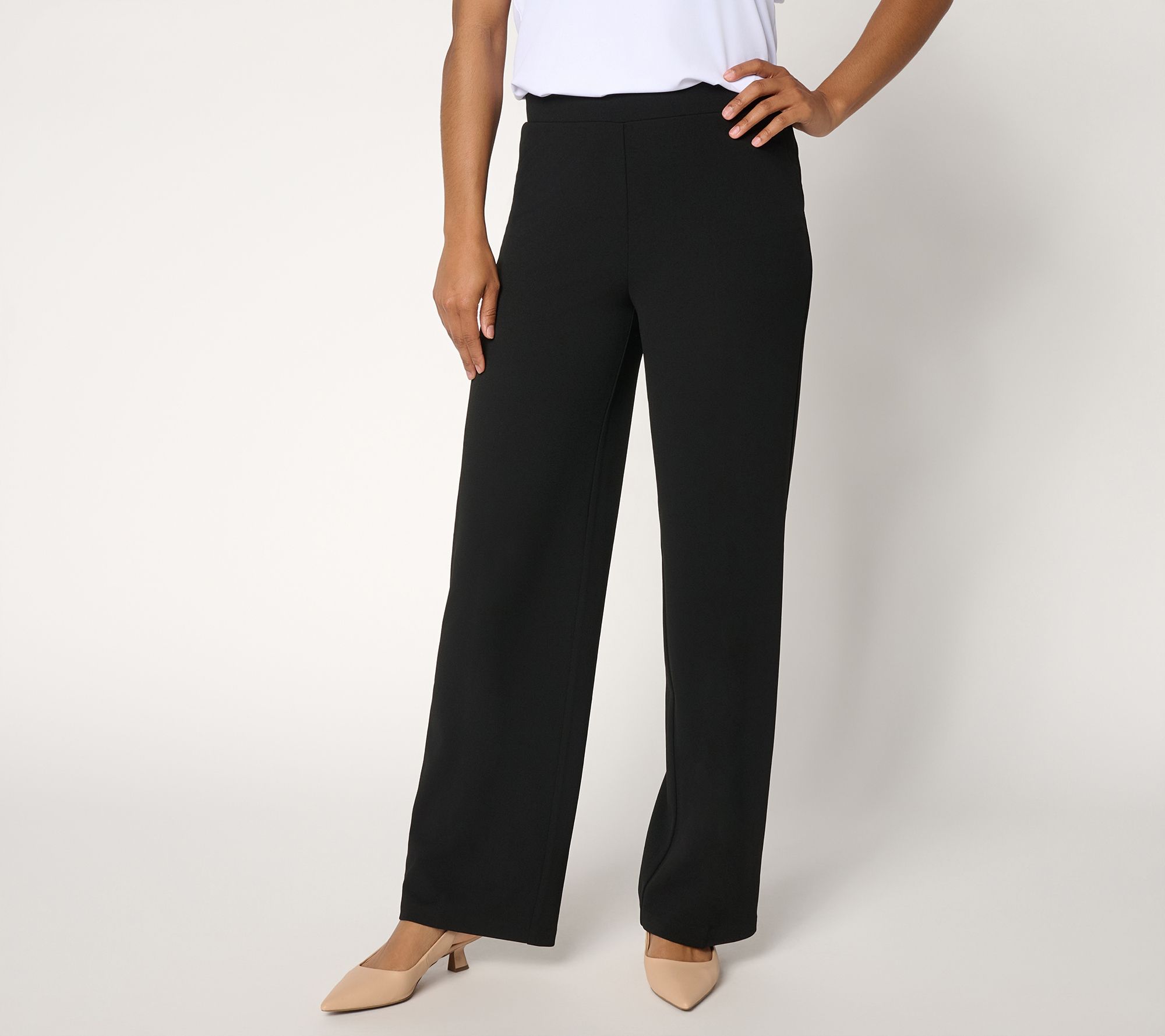 Dennis Basso Regular Luxe Crepe Trouser with Pockets