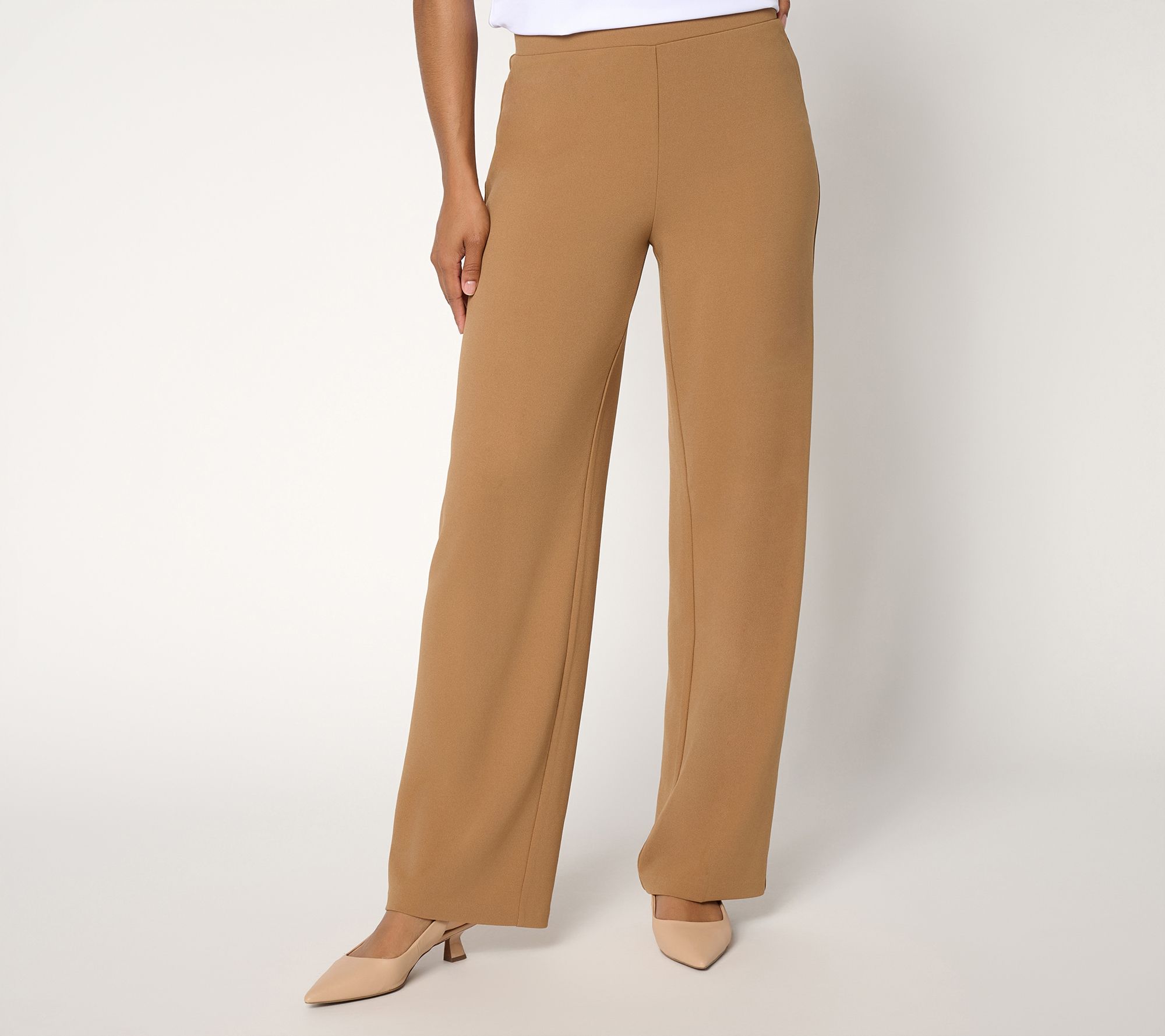 Dennis Basso Regular Luxe Crepe Trouser with Pockets
