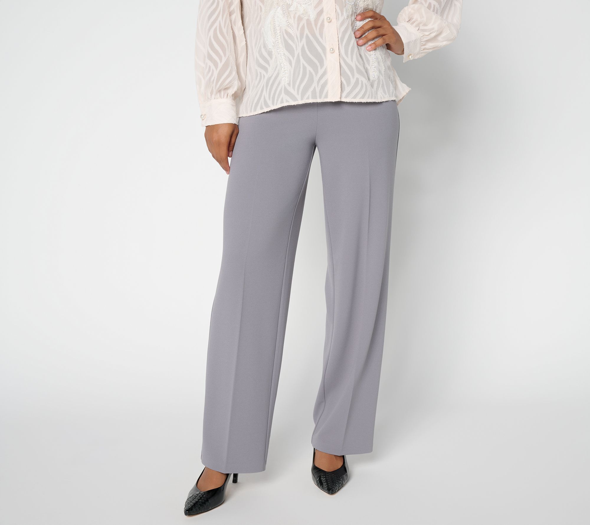 Dennis Basso Regular Luxe Crepe Trouser with Pockets