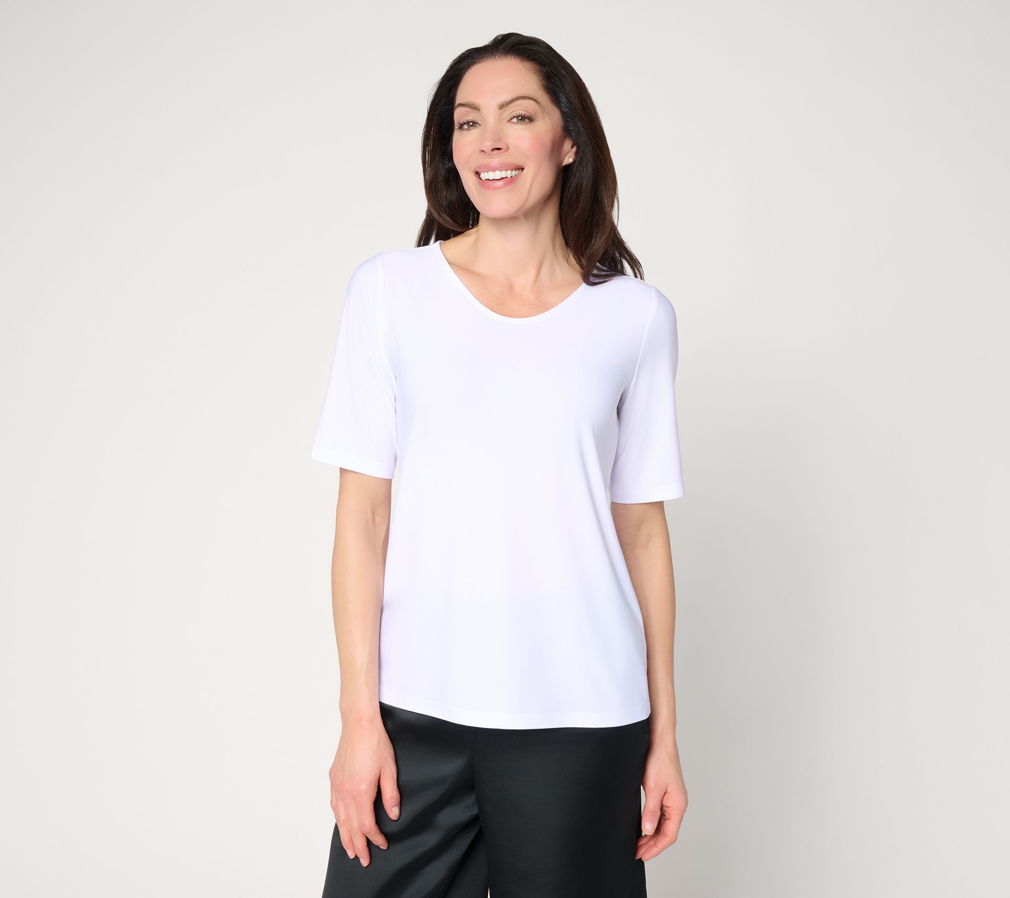 "As Is" Dennis Basso Basics Italia Knit Swoop Neck Top