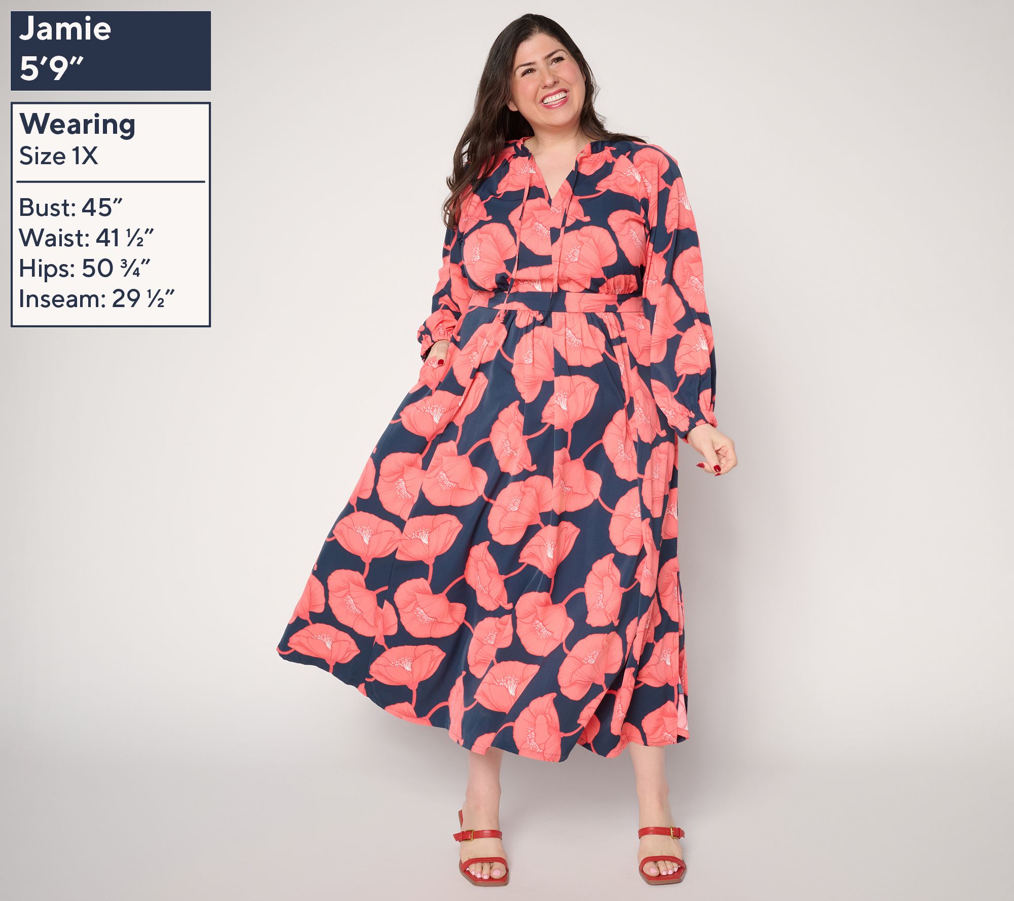 As Is" Carla Rockmore Collection Reg Printed Satin Maxi Dress - QVC.com