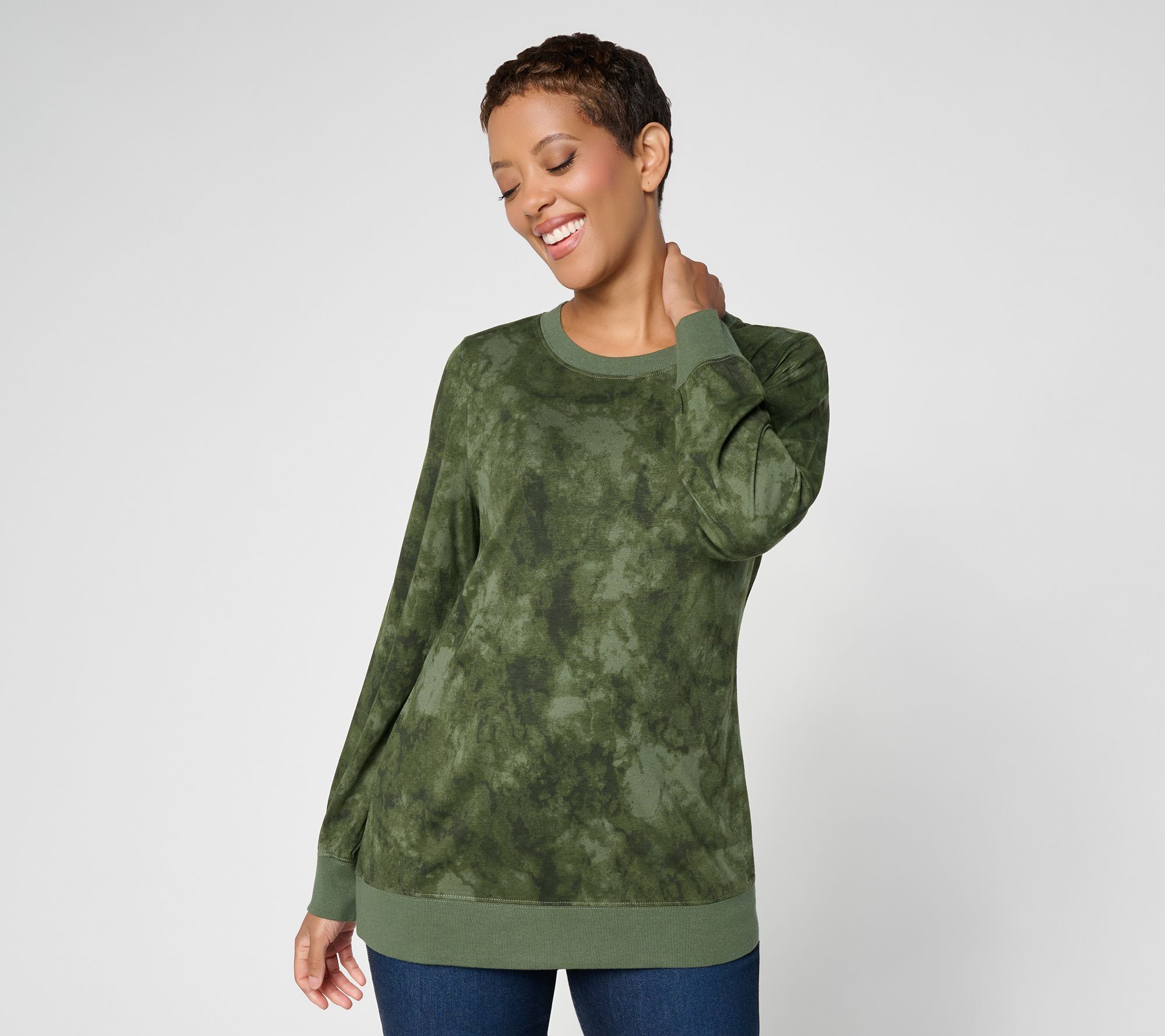 LOGO Principles by Lori Goldstein Long Sleeve Dye Effect Top