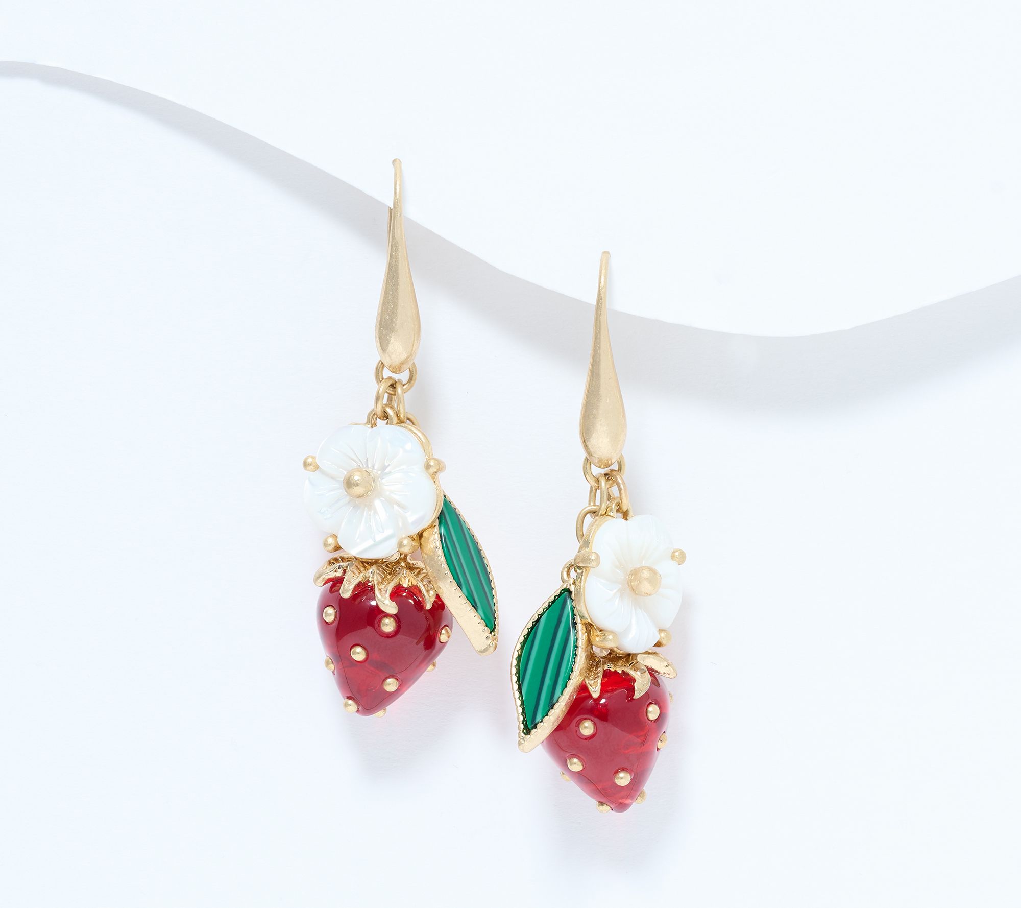 "As Is" Patricia Nash Strawberry Drop Earrings