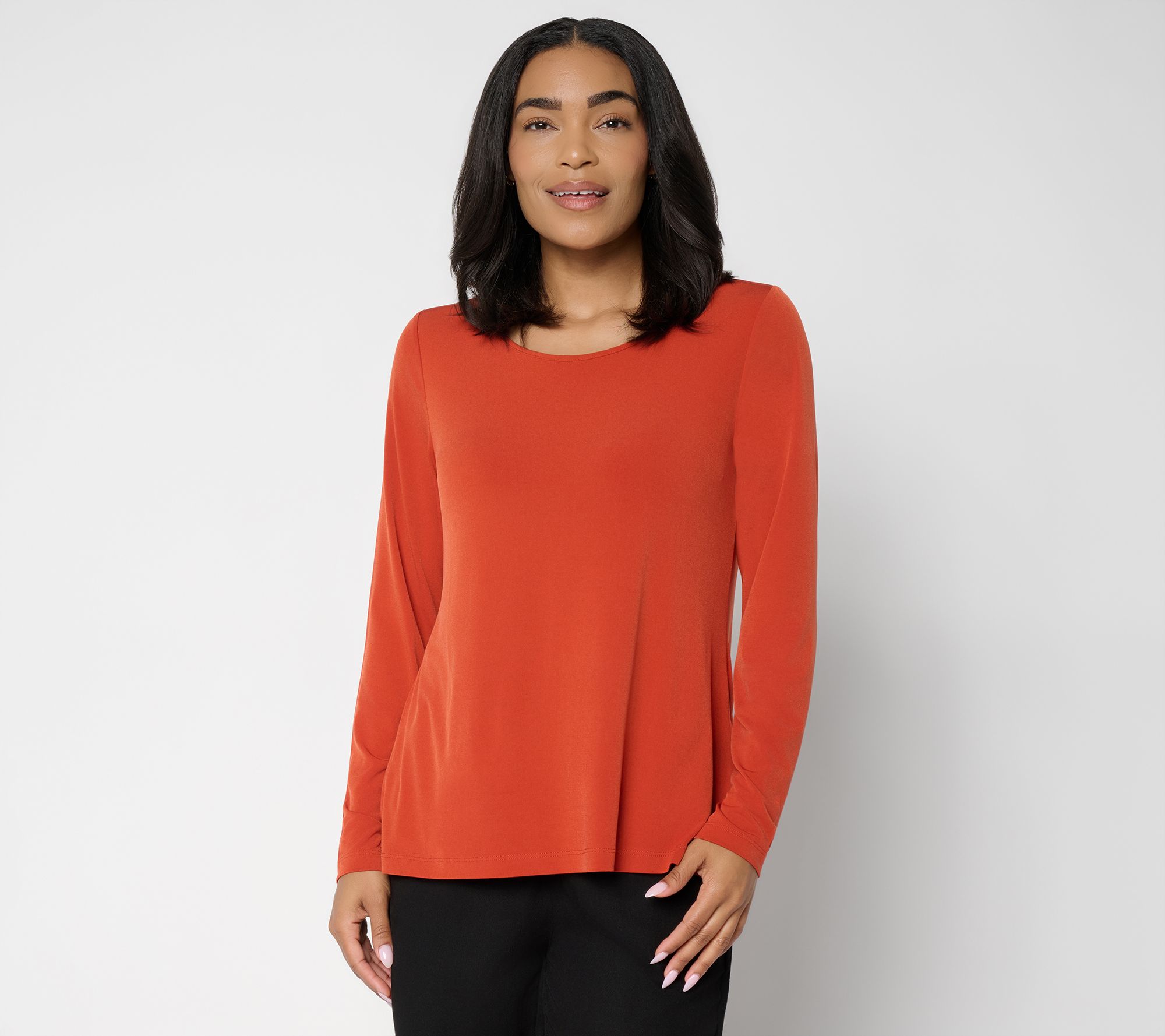 "As Is" Susan Graver Essentials Liquid Knit Scoop Neck Top