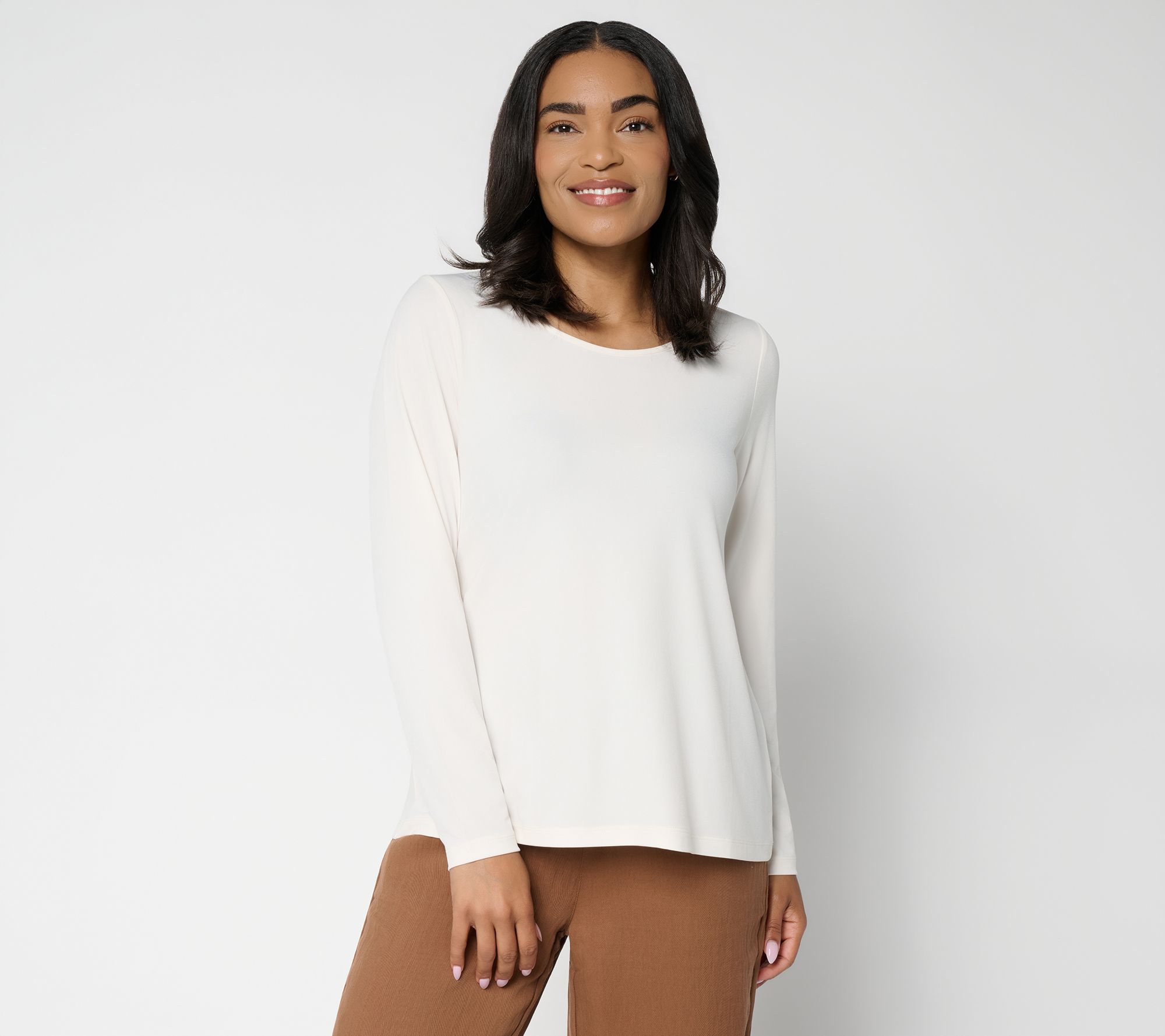 "As Is" Susan Graver Essentials Liquid Knit Scoop Neck Top