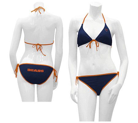 FOCO Chicago Bears Womens Paint Splash Bikini Top, Size: S