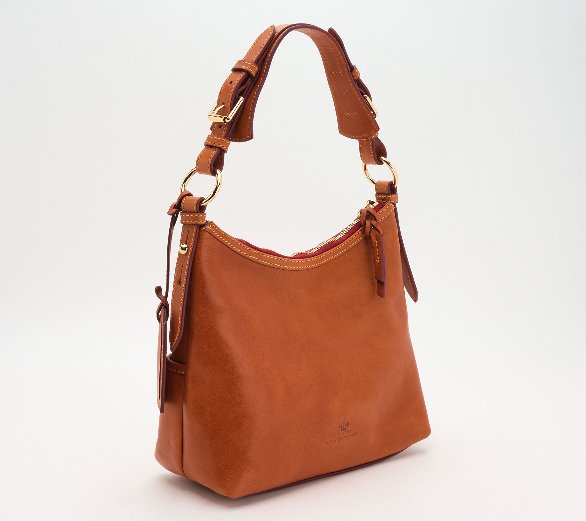Vintage DOONEY & BOURKE Smooth Red Leather Hobo Shoulder Bag 