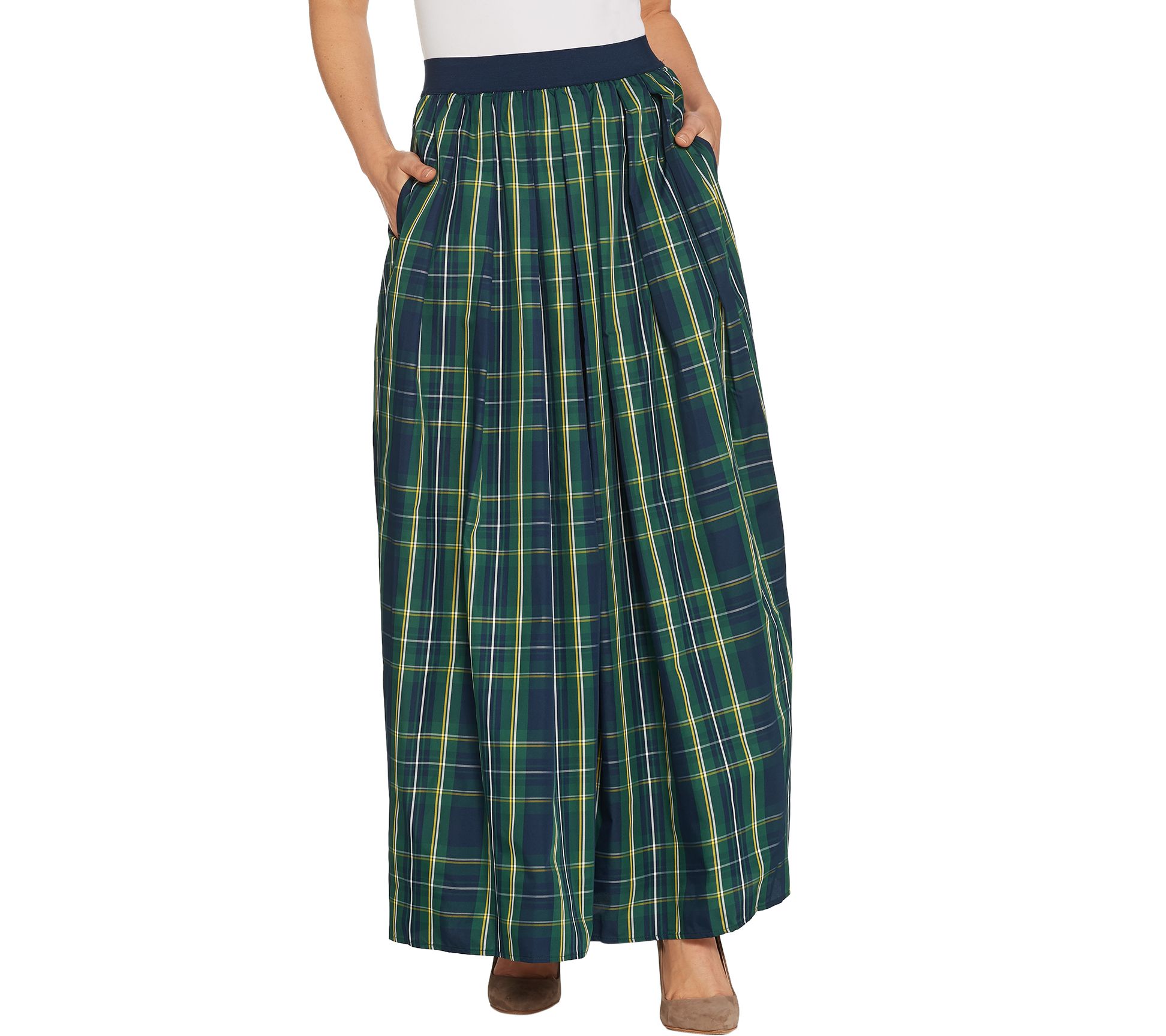 plaid maxi skirt qvc