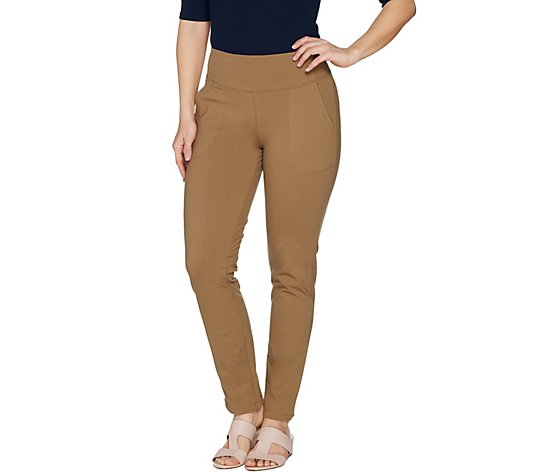 Women with Control Petite Seamed Tummy Control Ankle Pant w/ Pockets ...