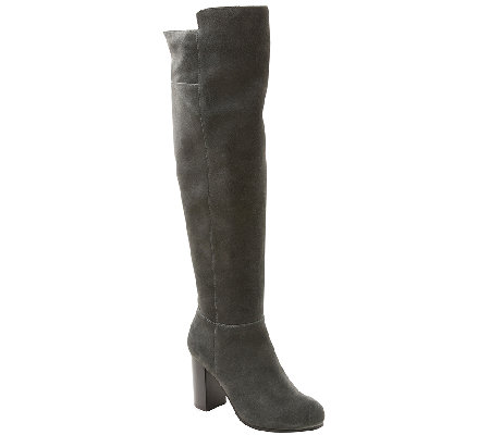 Kensie Over-the-Knee Suede Leather Boots - Ginette — QVC.com
