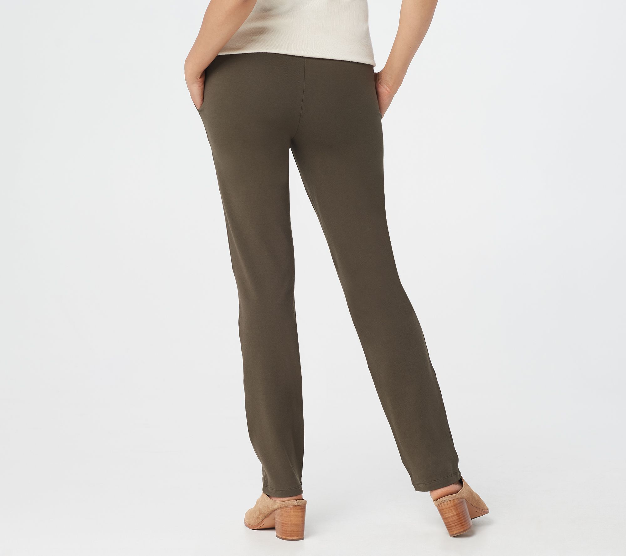 Women with Control City Slim Leg Pull-On Pants w/ Pockets - QVC.com