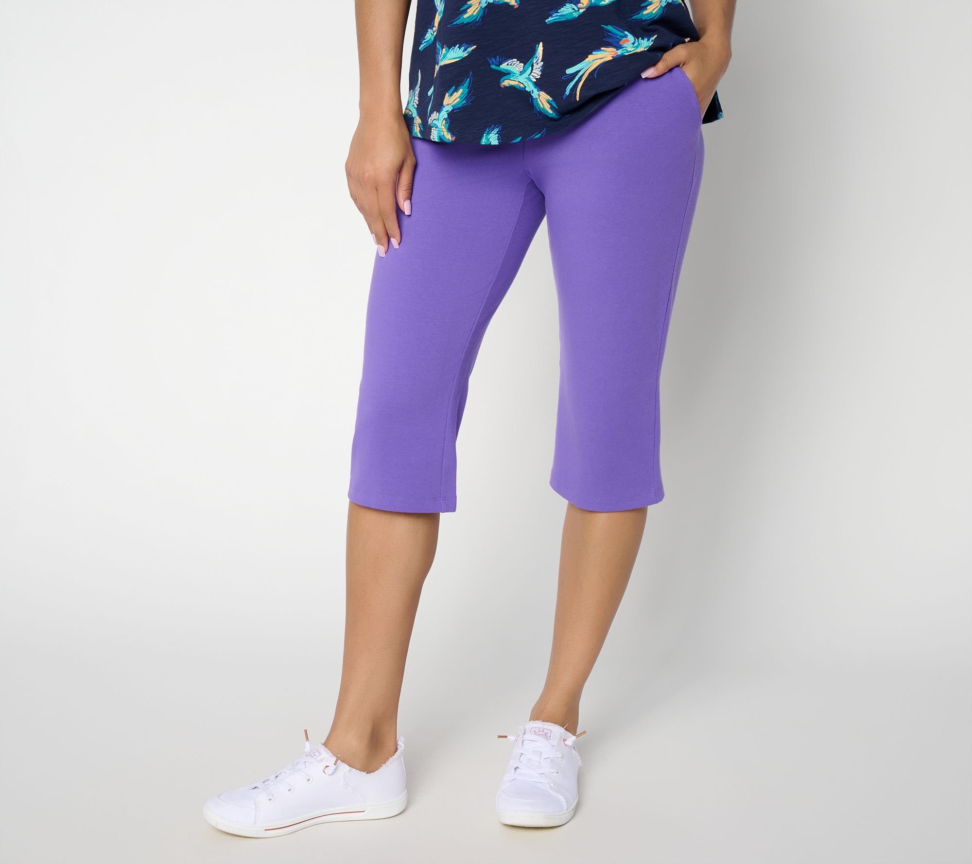 Denim & Co. Active Duo Stretch Skimmer Length Pants