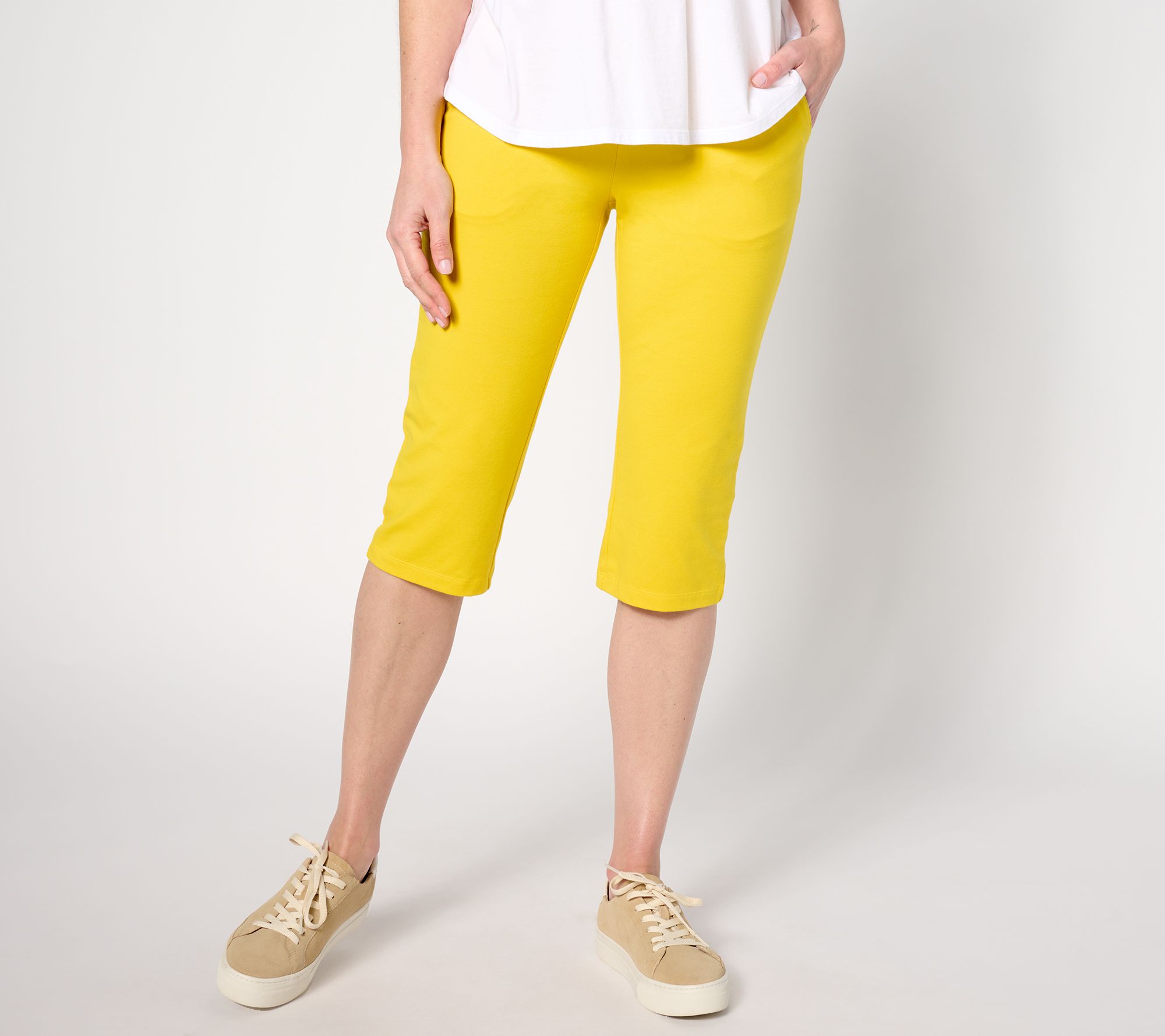 Denim & Co. Active Duo Stretch Skimmer Length Pants