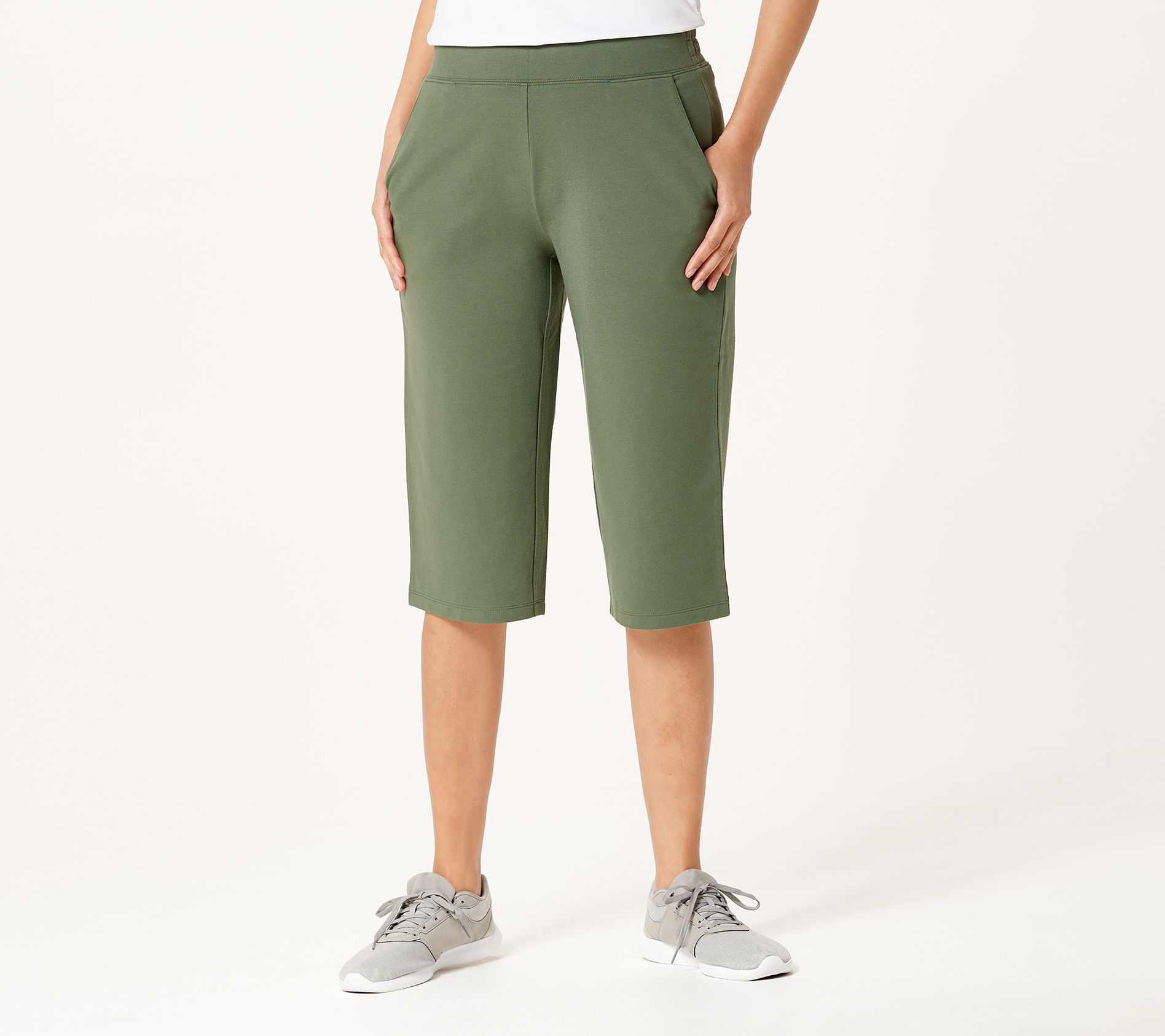 Denim & Co. Active Duo Stretch Skimmer Length Pants 