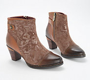 L'Artiste by Spring Step Leather Combo Ankle Boots- Socute - A385565