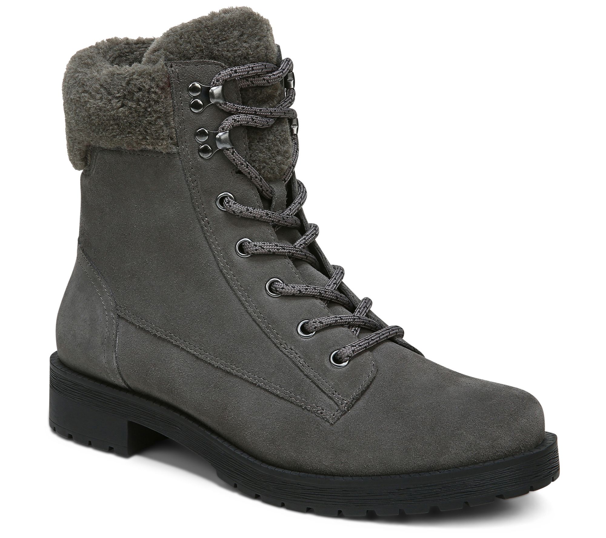 Vionic Water Resistant Suede Lace-Up Hiker Boots - Zoey - QVC.com