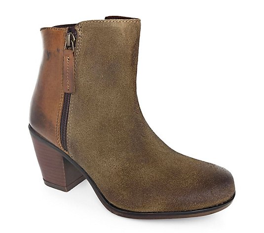 Roan Leather Combo Side Zip Boots - Lina