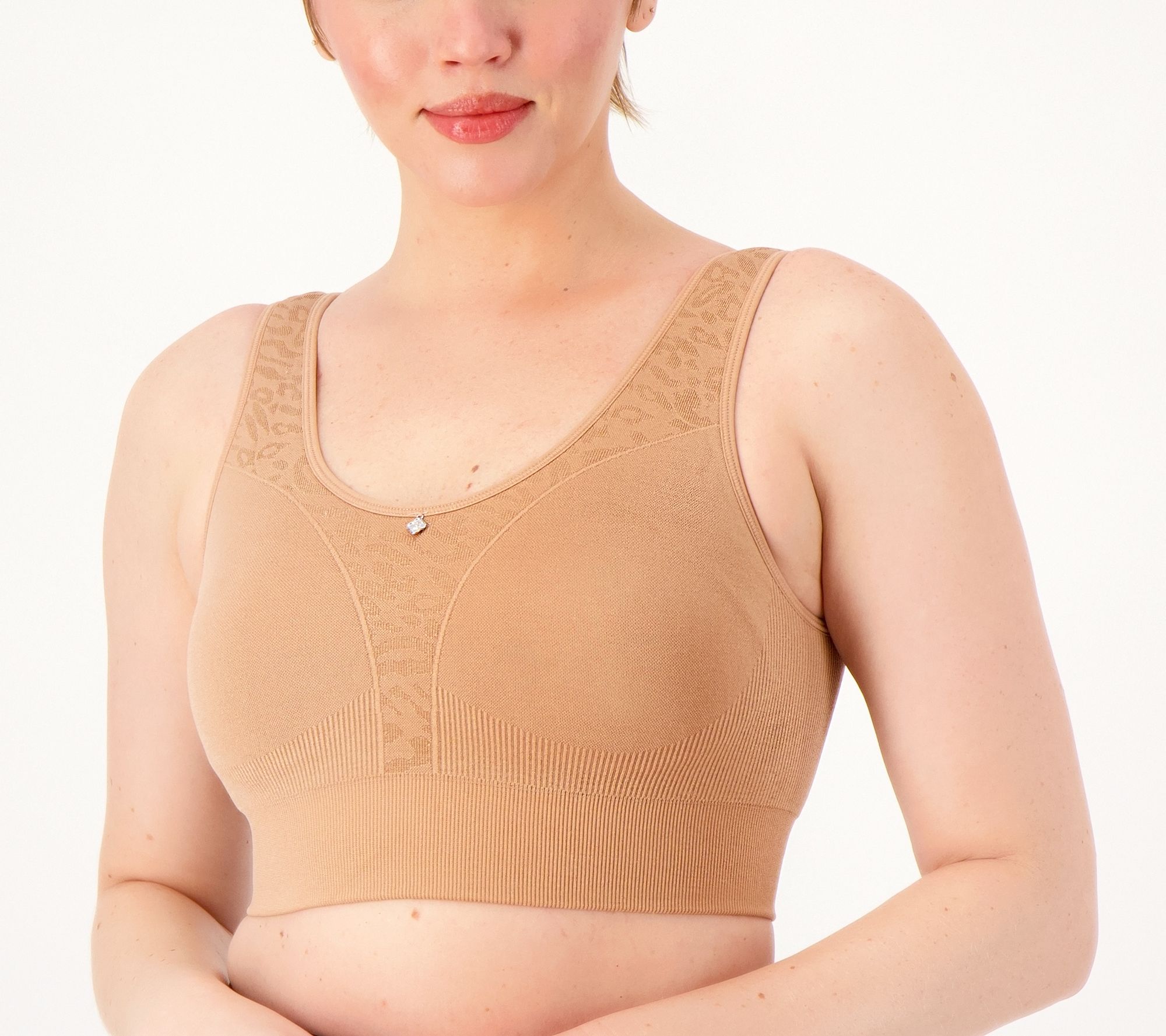 Breezies Touch of Lace Seamless Wirefree Contour Bra 
