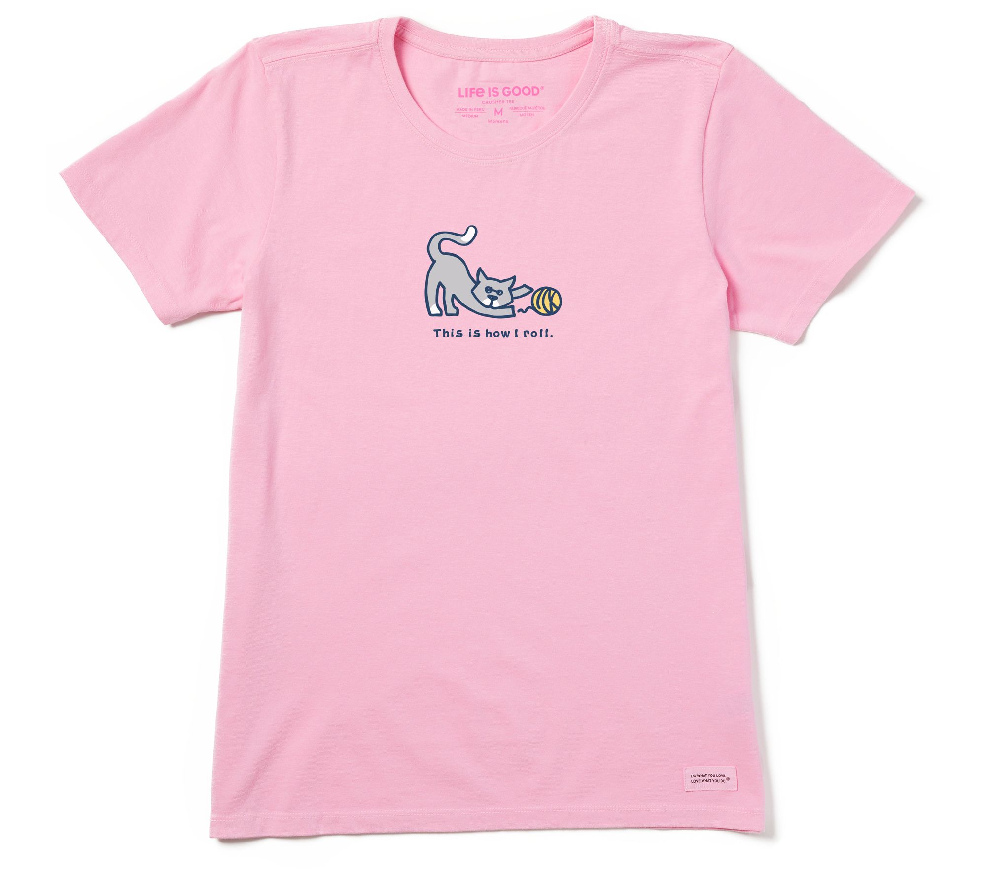 Life is Good Women's How I Roll Cat Crusher Tee - QVC.com