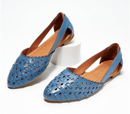 Spring Step Leather Pointy Toe Flats - Delorse