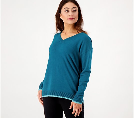 Sport Savvy Drop Shoulder V-Neck Sweater