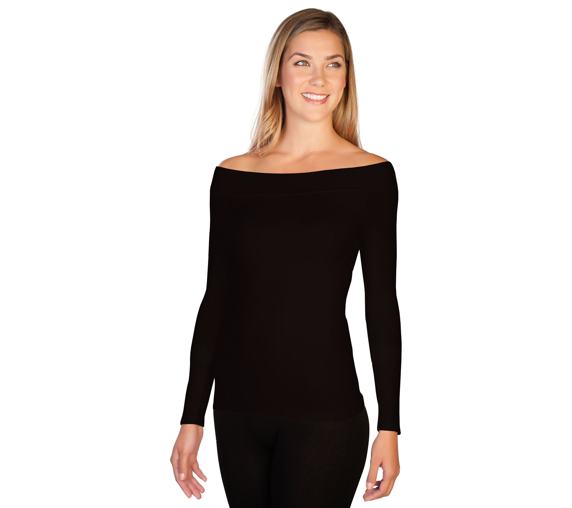 Skinnytees Missy Boatneck Long-Sleeve  Top