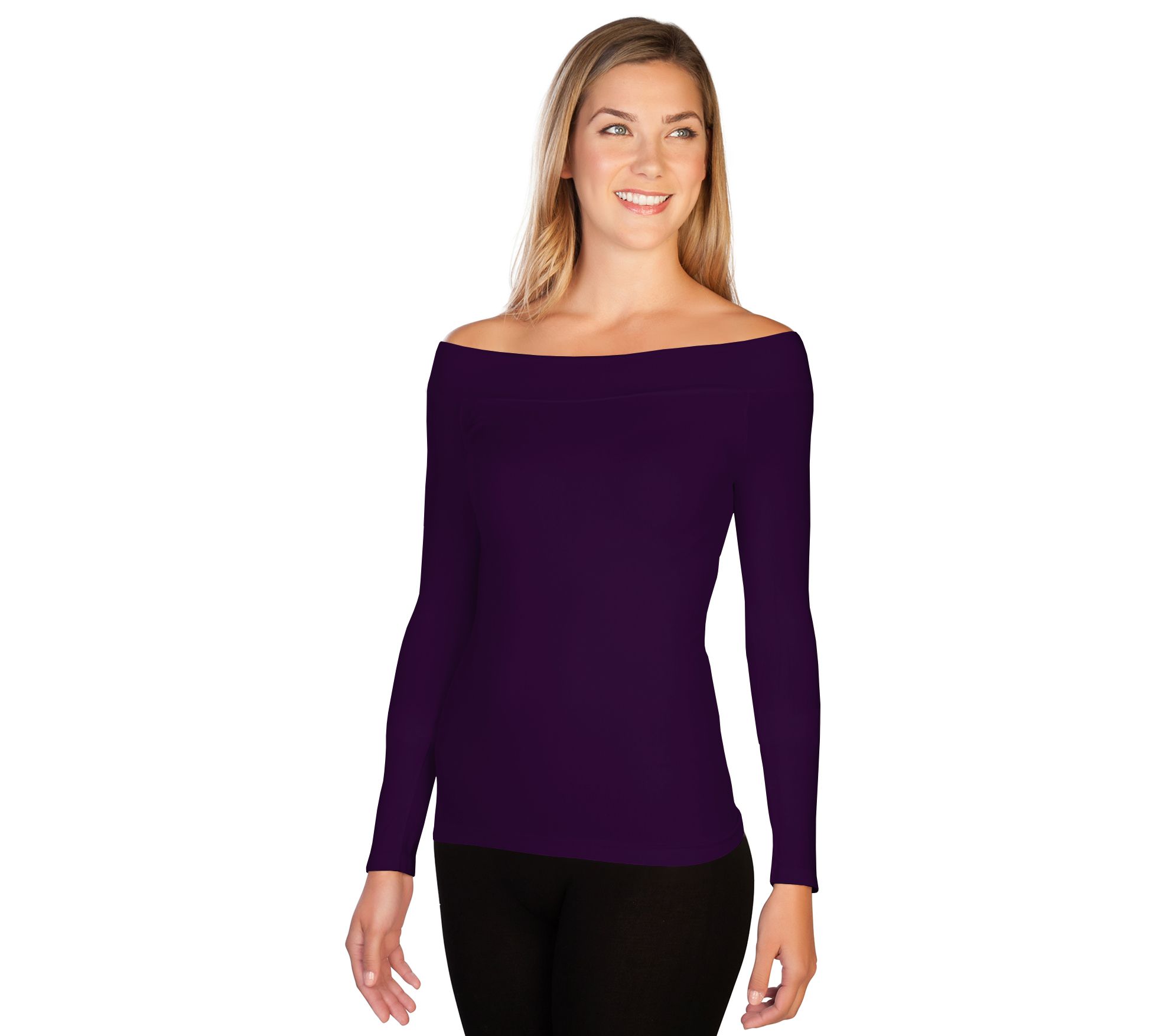 Skinnytees Missy Boatneck Long-Sleeve  Top