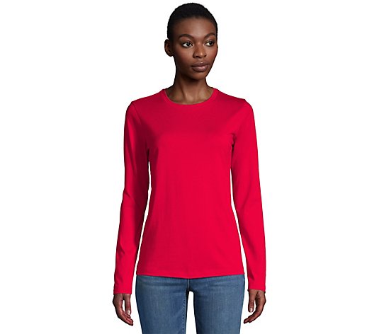 Lands' End Women's Relaxed Supima Cotton Crew T-Shirt