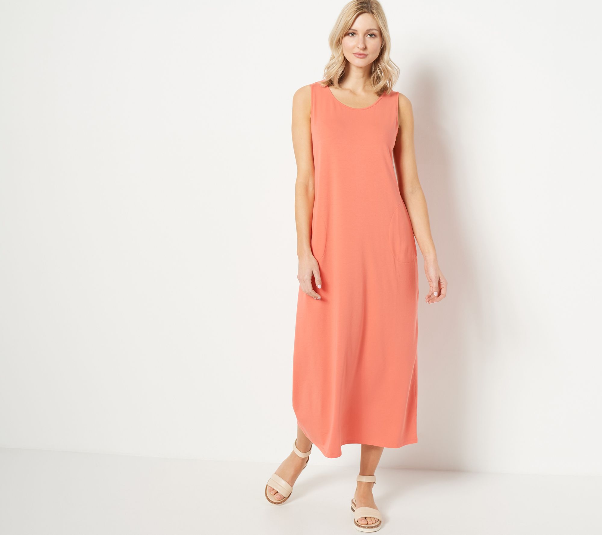 "As Is" Belle by Kim Gravel TripleLuxe Knit Petite Long Tank Dress
