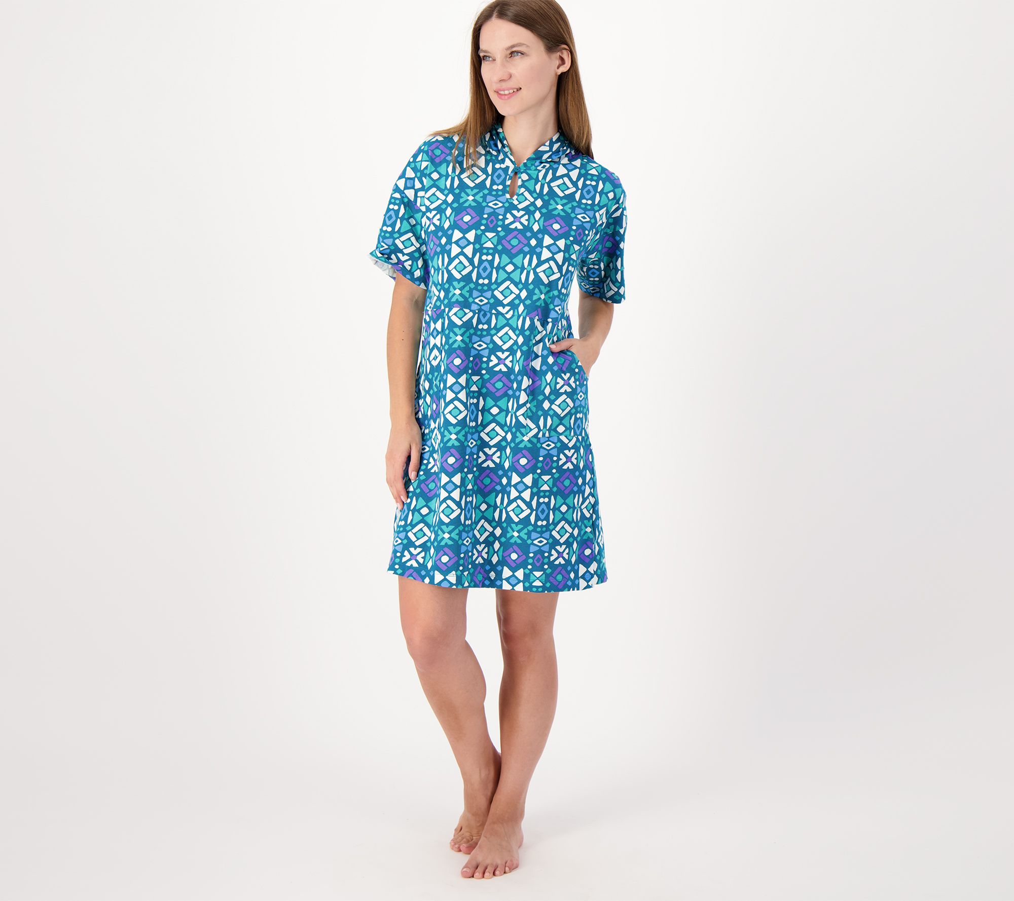 Stan Herman 100% Cotton Hooded Pullover Lounger