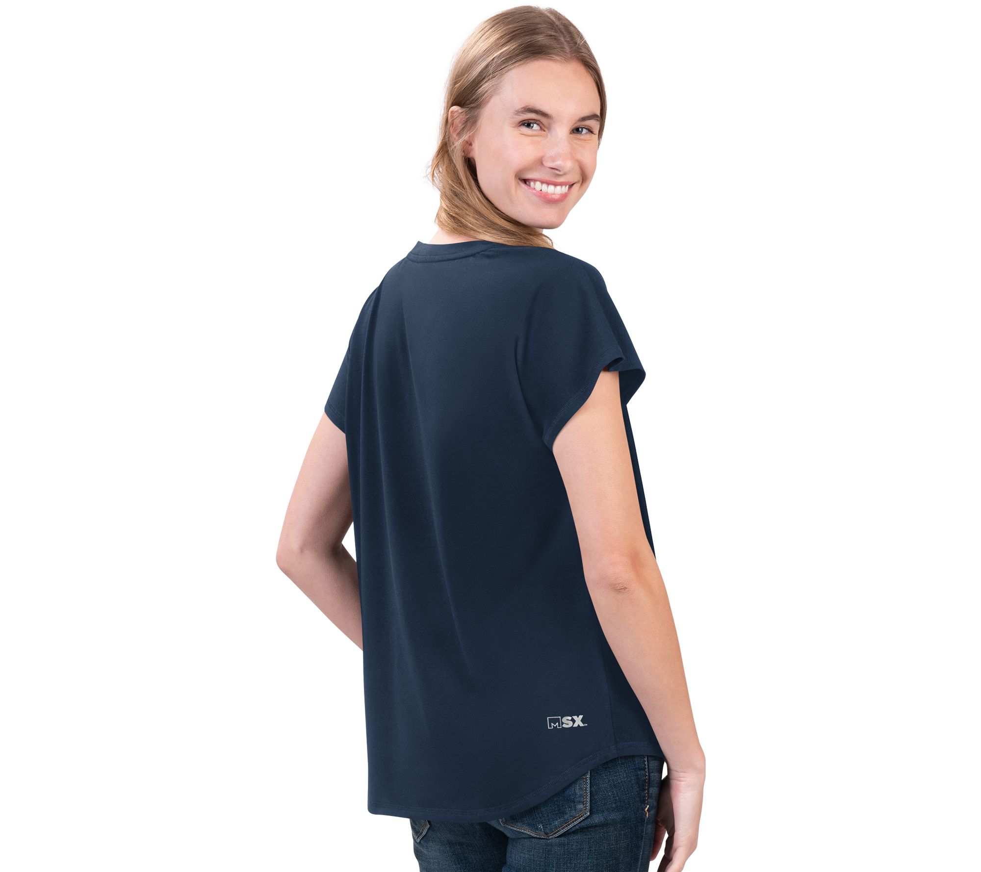 MSX by Michael Strahan MSX by Michael Strahan for NFL Women's Abigail Back Slit Tee - Rams