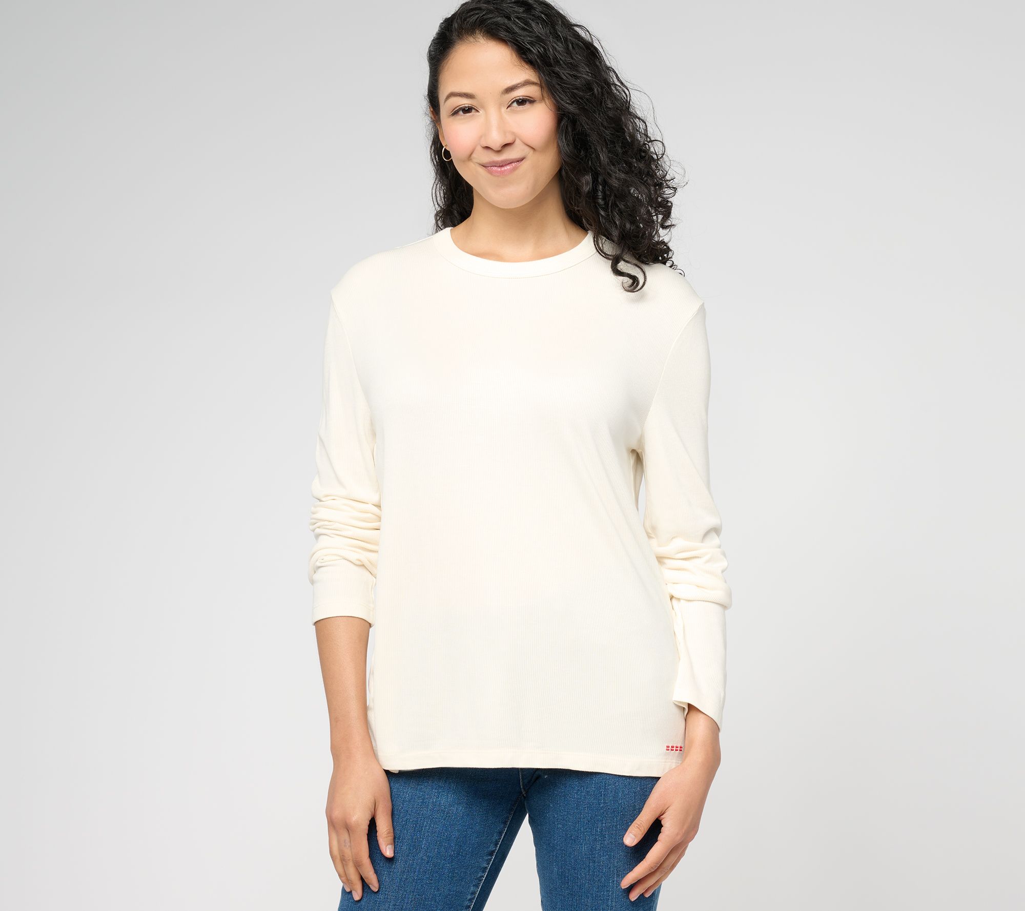 Peace Love World Ribbed Long Sleeve Knit Top