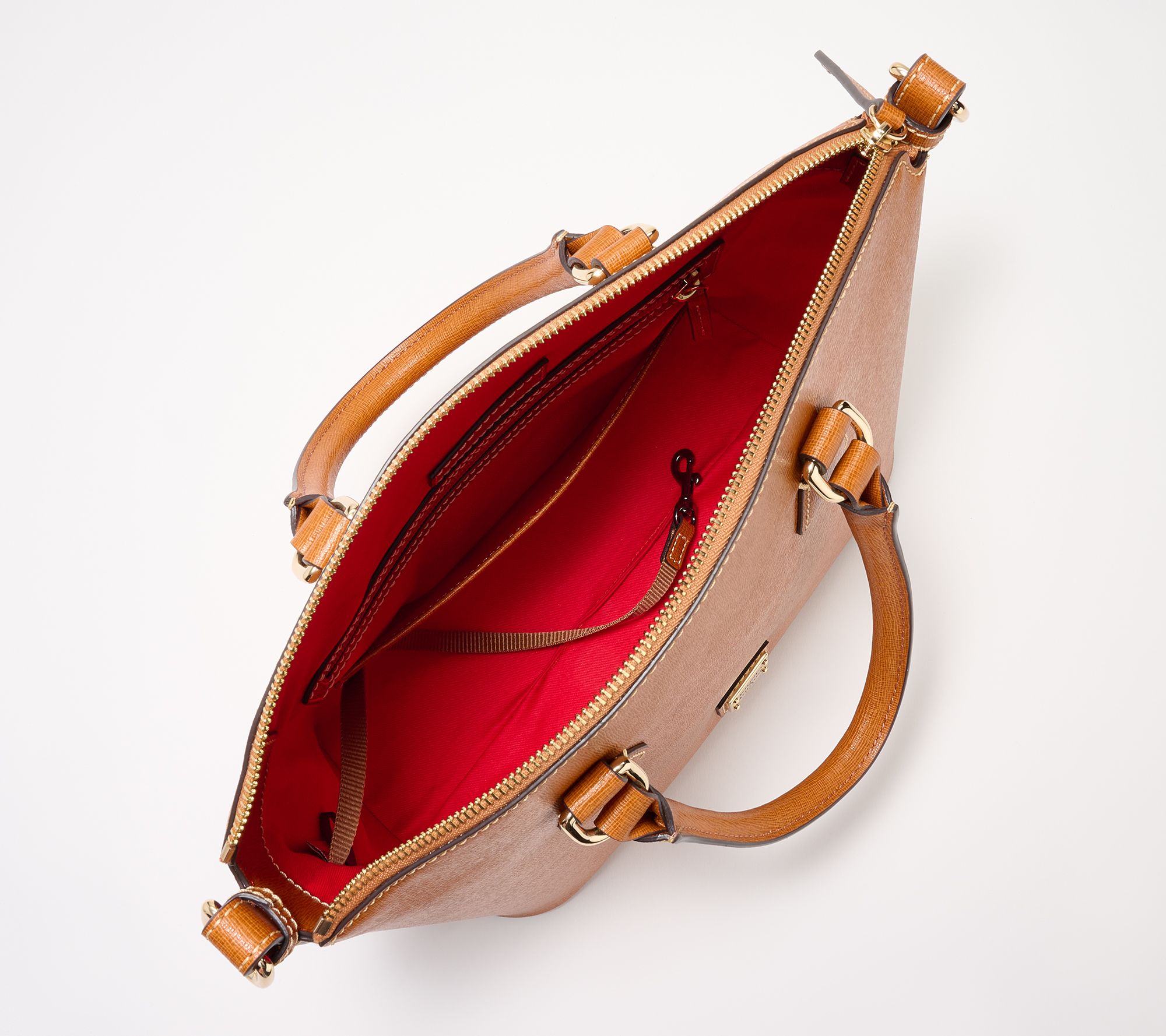 Dooney & Bourke Handbag, Saffiano Domed Zip Satchel - Amber : Clothing,  Shoes & Jewelry 