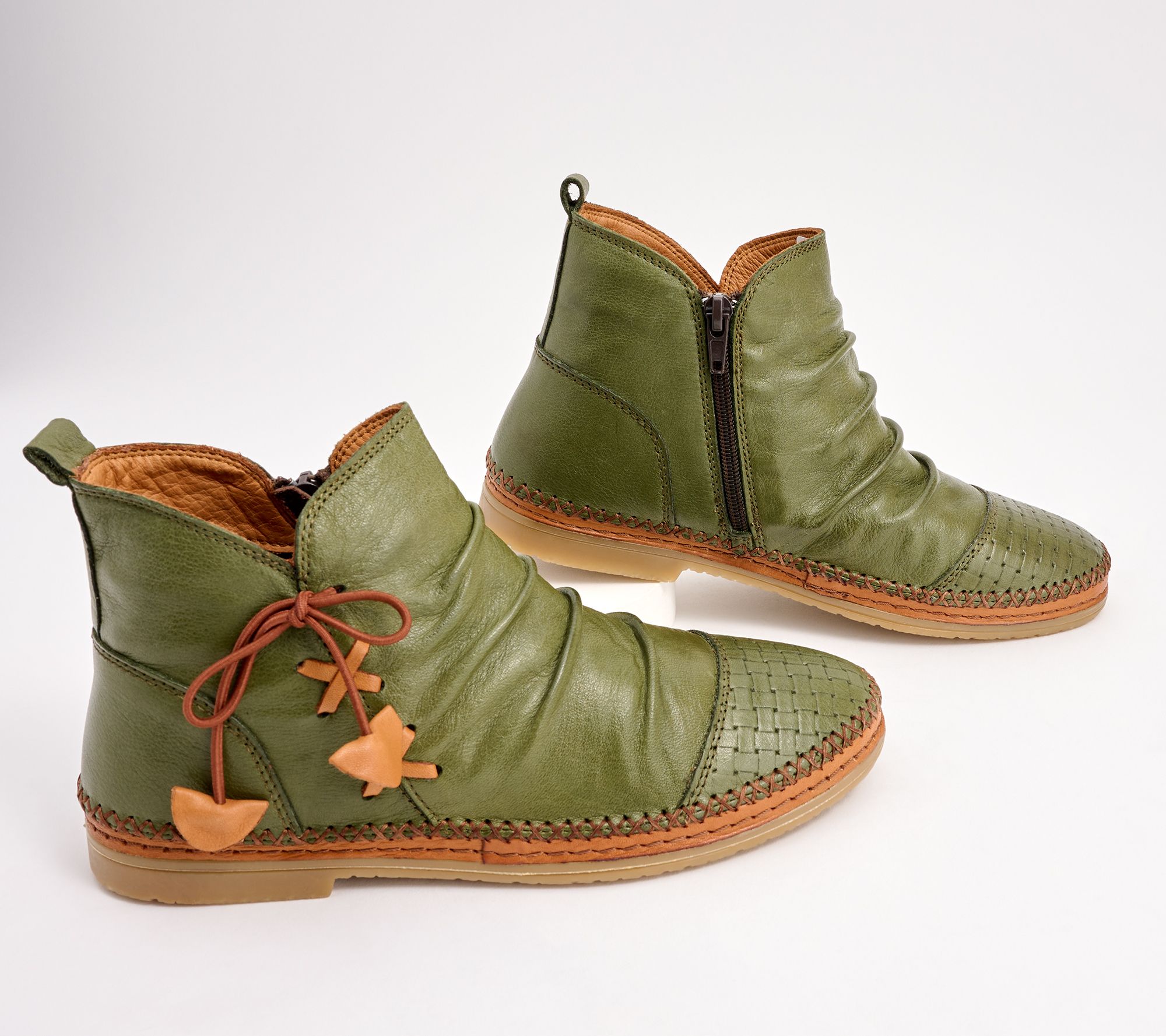 Spring Step Leather Ankle Boots - Pomeroy