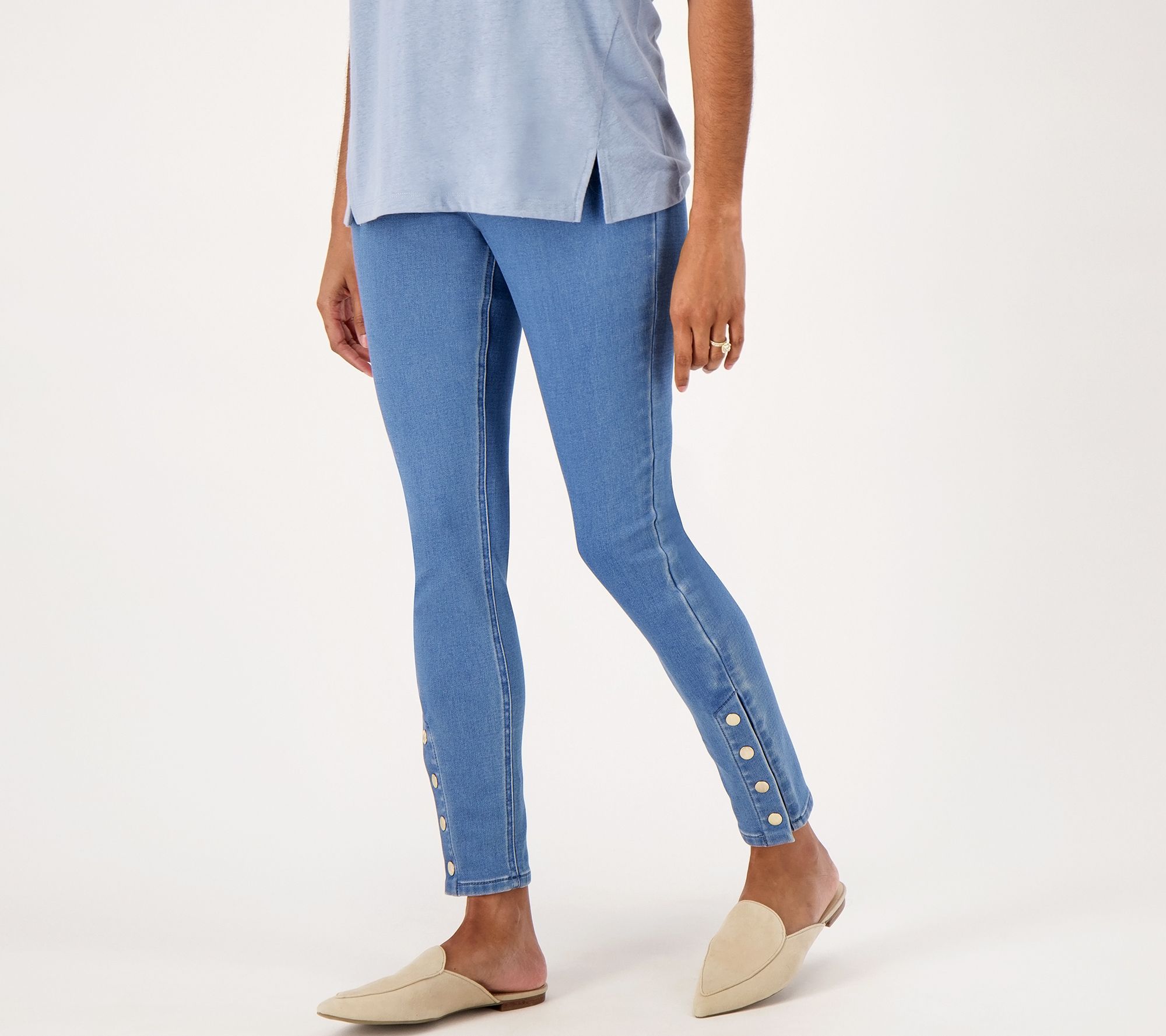 "As Is" Isaac Mizrahi Live Regular Indigo Divine Denim Slim Leg Jeans