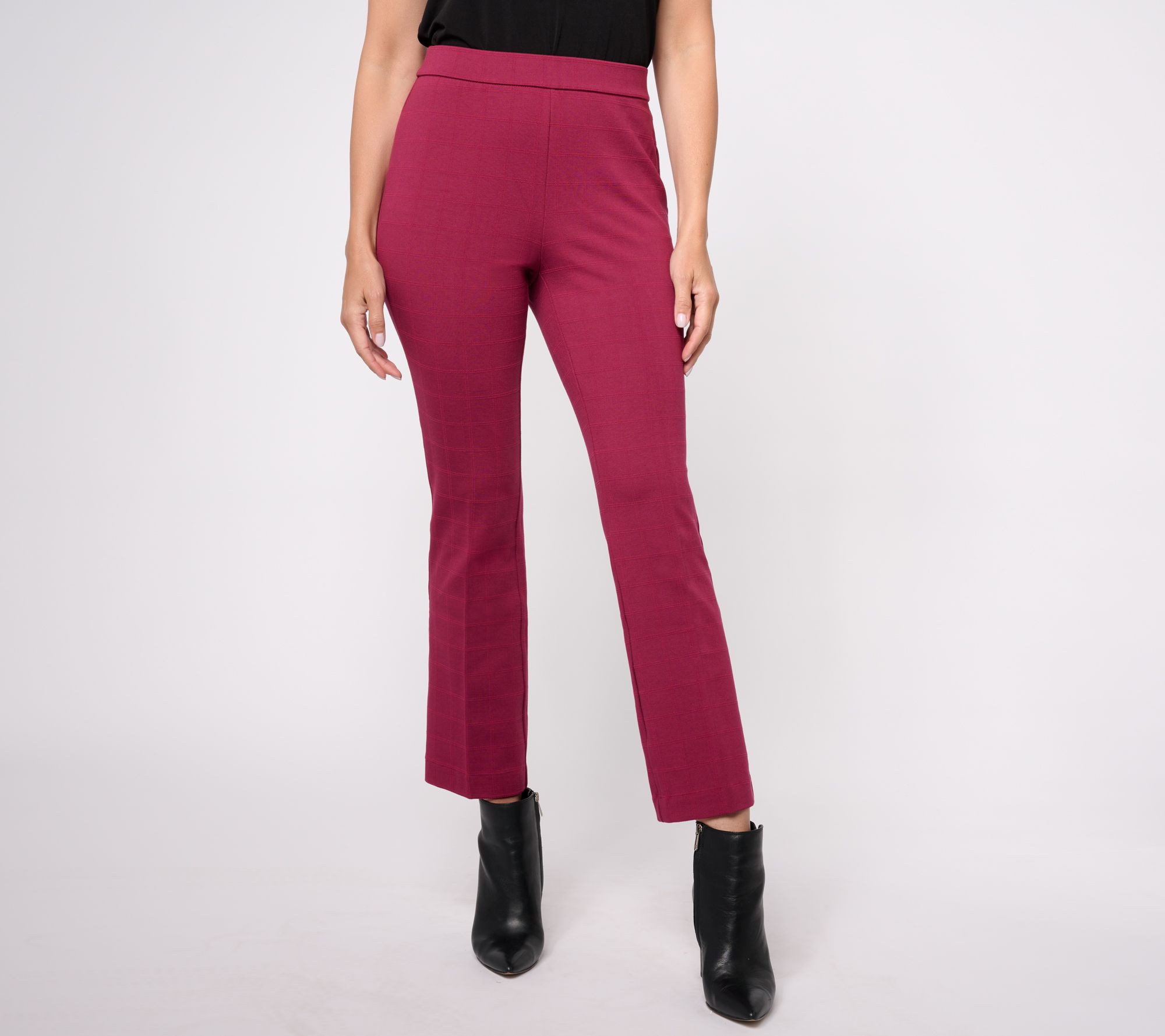 "As Is" Isaac Mizrahi Live! Petite Printed Ponte Baby Boot Ankle Pant