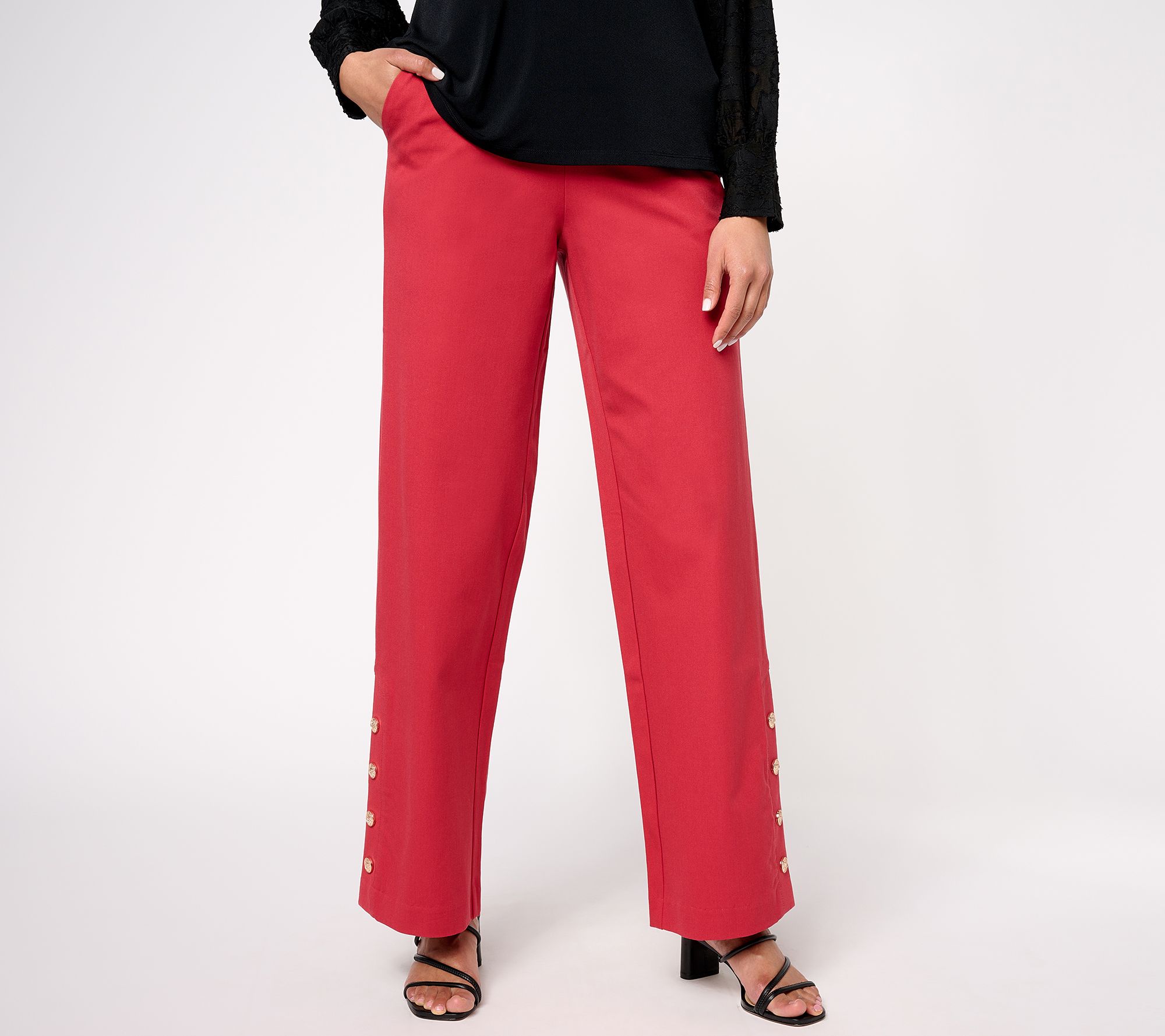 "As Is" Isaac Mizrahi Live! Petite 24/7 Stretch Wide Leg Pants