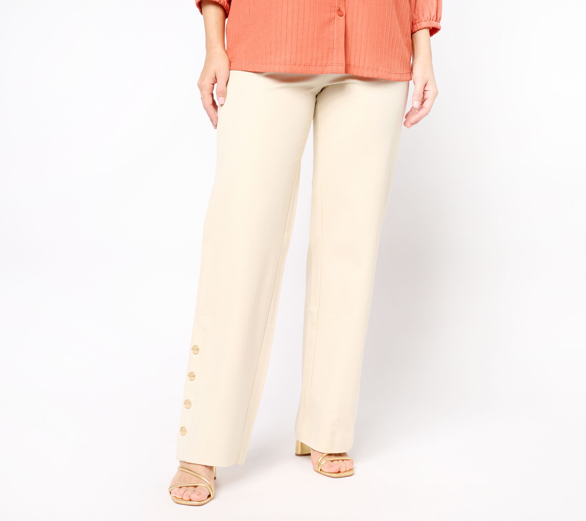 "As Is" Isaac Mizrahi Live! Petite 24/7 Stretch Wide Leg Pants