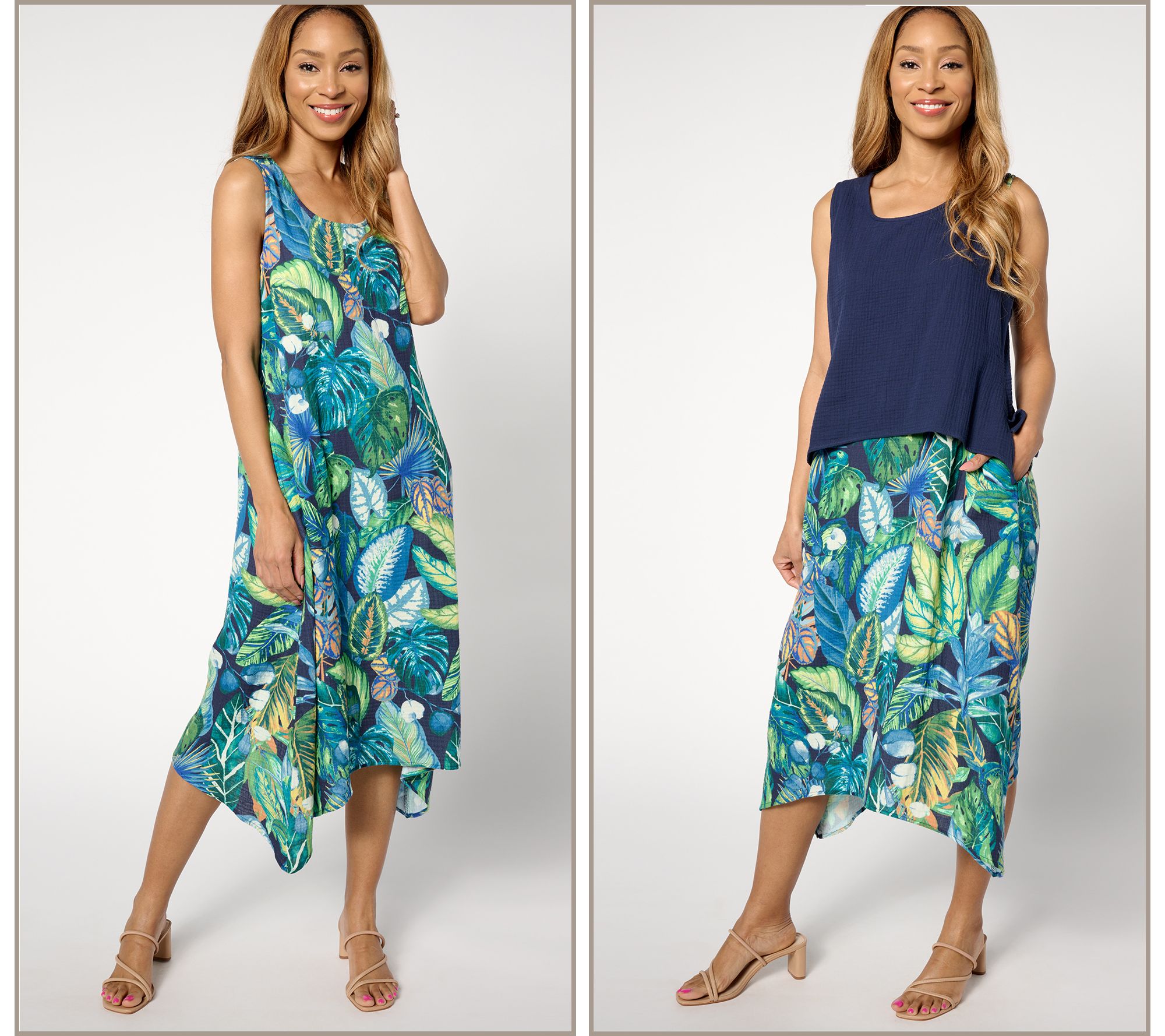Susan Graver Soleil Tank Top & Midi Dress Set