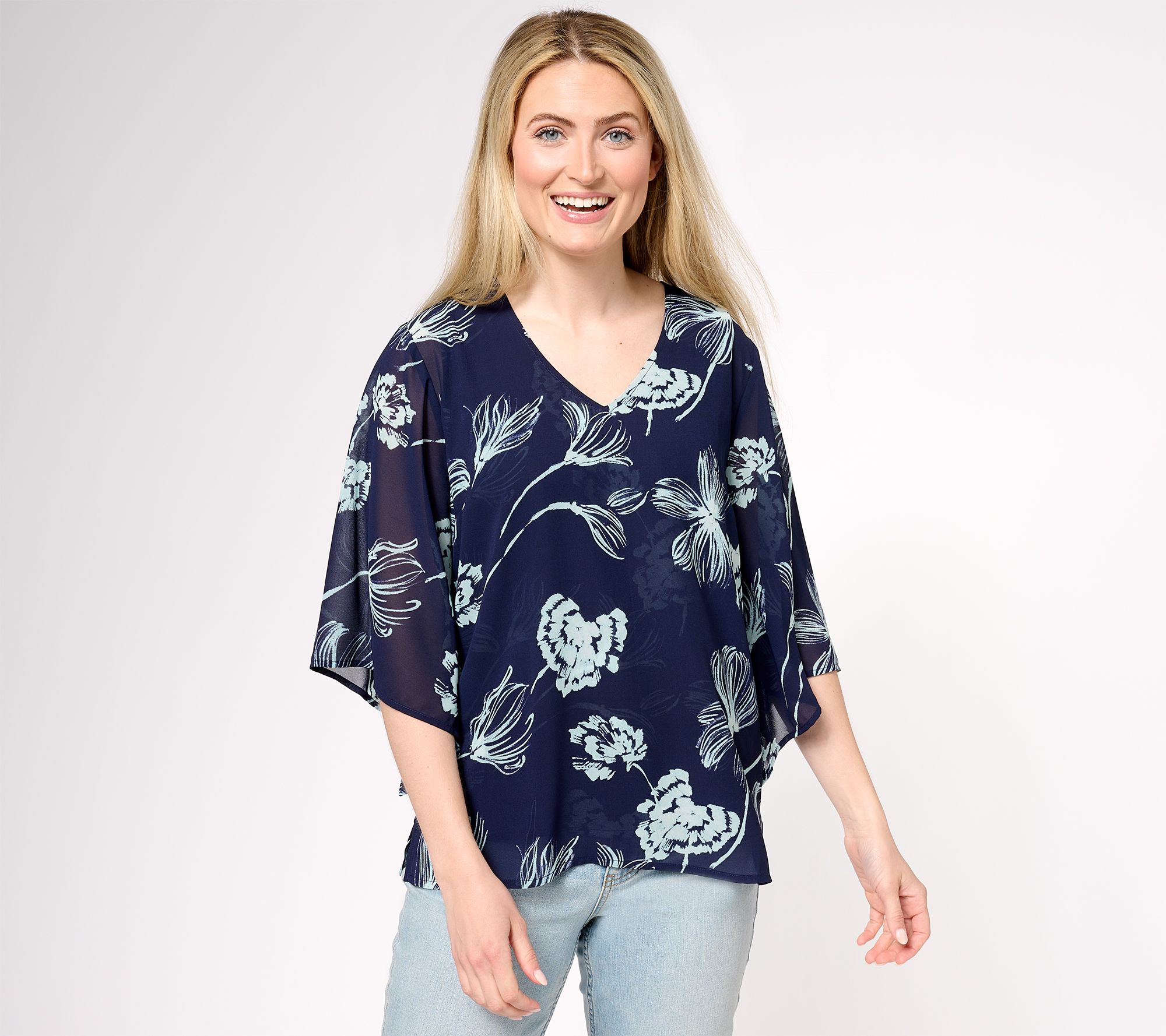 "As Is" Belle by Kim Gravel All A Flutter Double Chiffon Top
