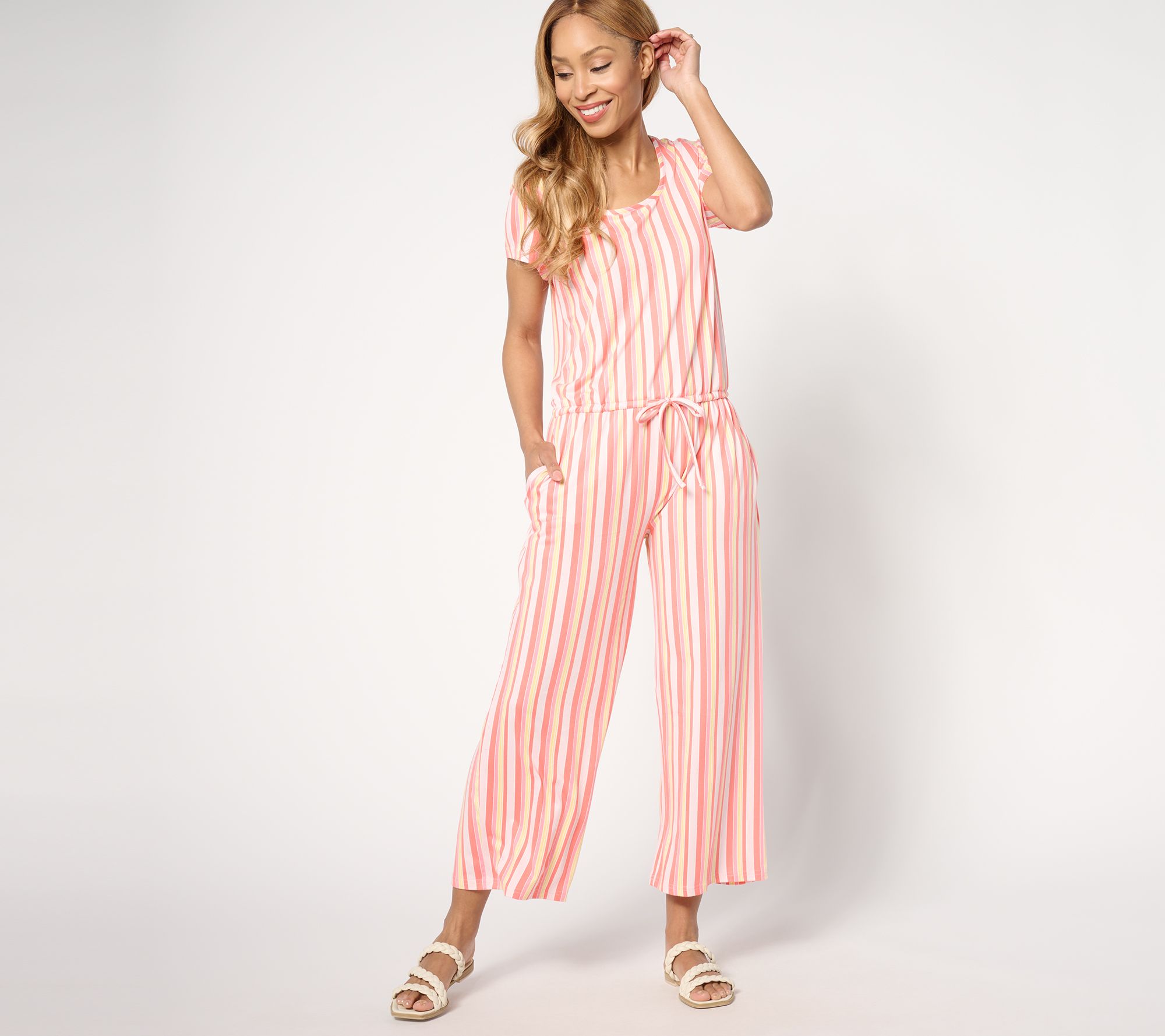 MUK LUKS Cloud Knit Square Neck Jumpsuit