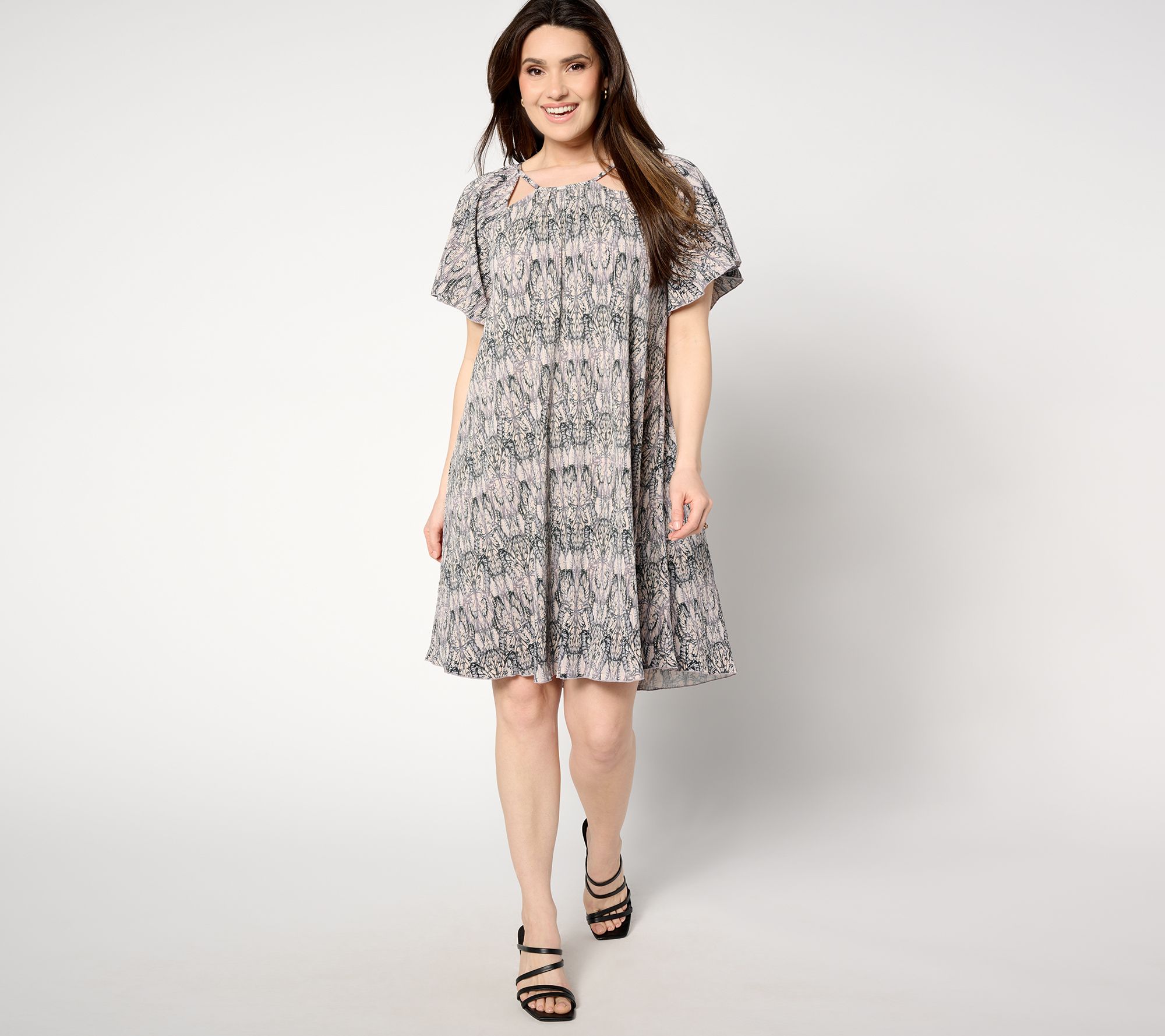 Attitudes by Renee Regular Flutter-Sleeve Cutout Dress