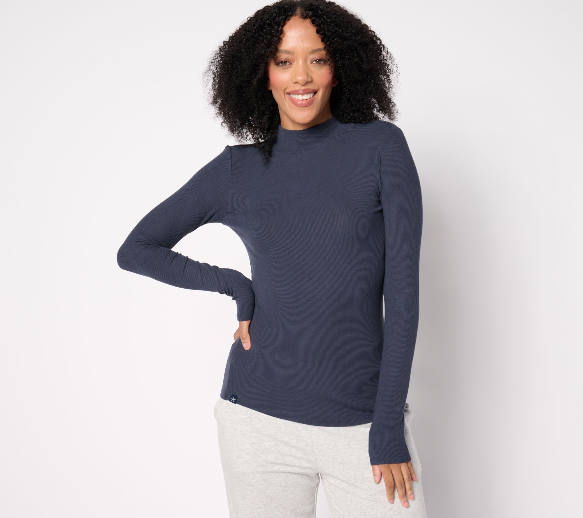 Barefoot Dreams Malibu Collection Ultra Soft Rib Mock Neck