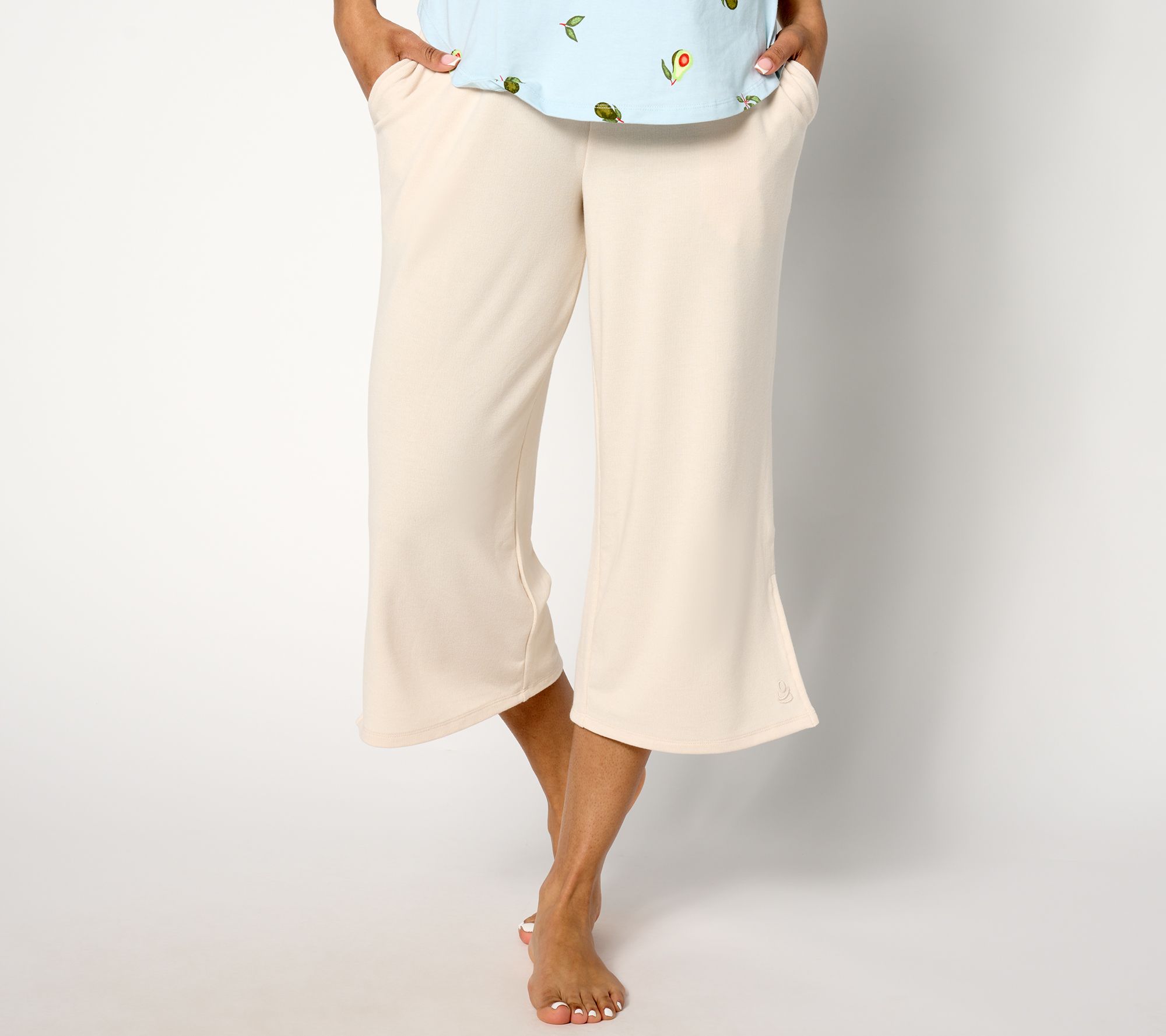 "As Is" Cuddl Duds Modern Jersey Knit Cropped Pants
