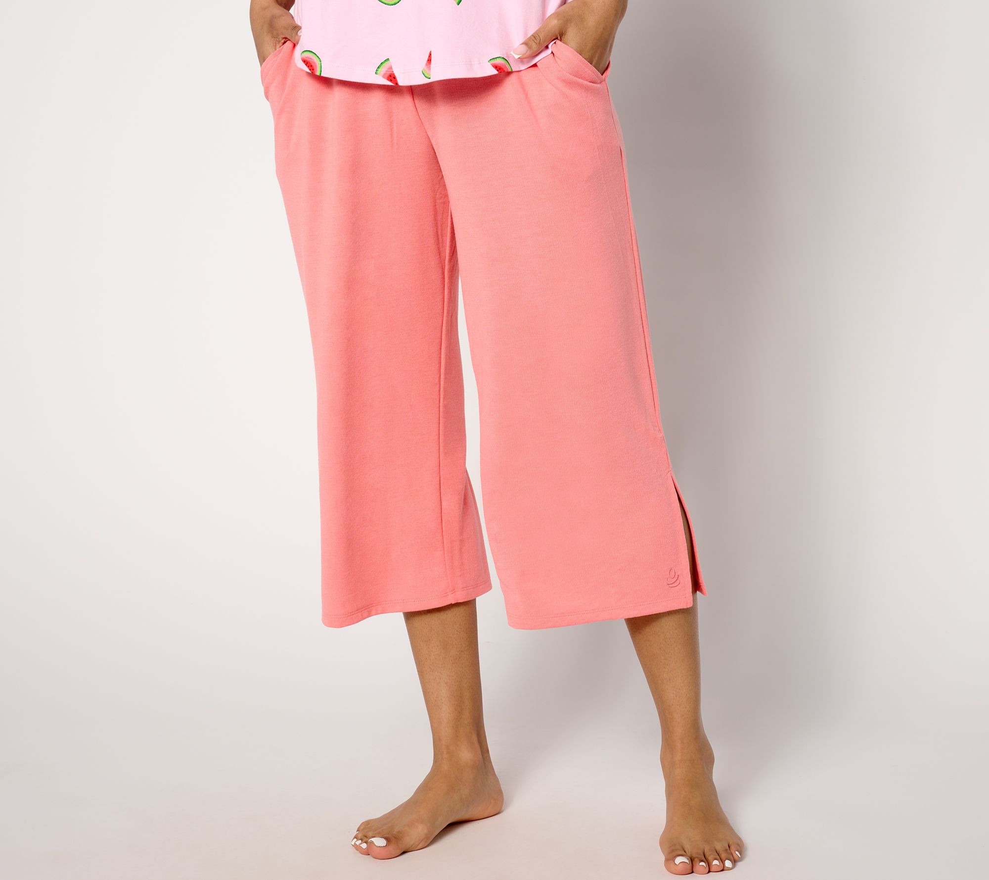 "As Is" Cuddl Duds Modern Jersey Knit Cropped Pants