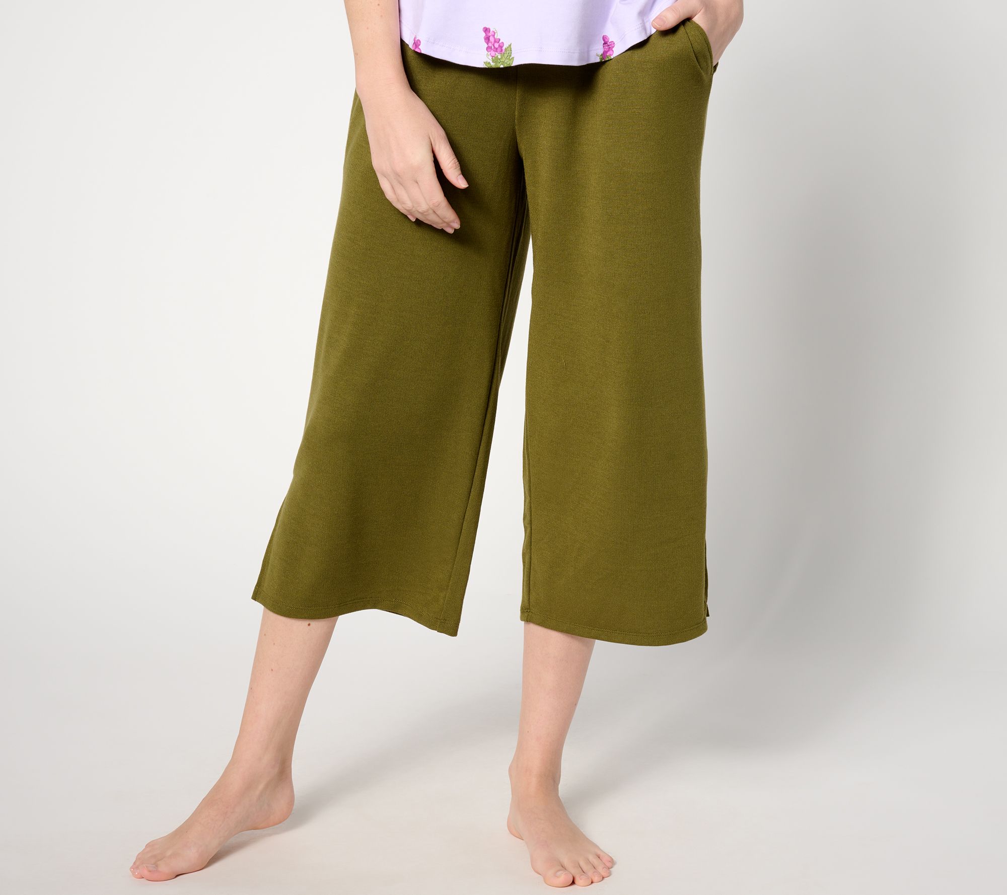 "As Is" Cuddl Duds Modern Jersey Knit Cropped Pants