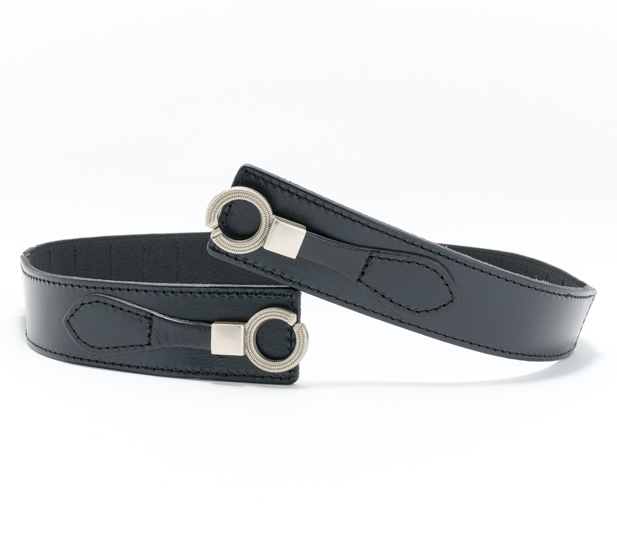 "As Is" Complliments Real Leather Elastic Panel Belt